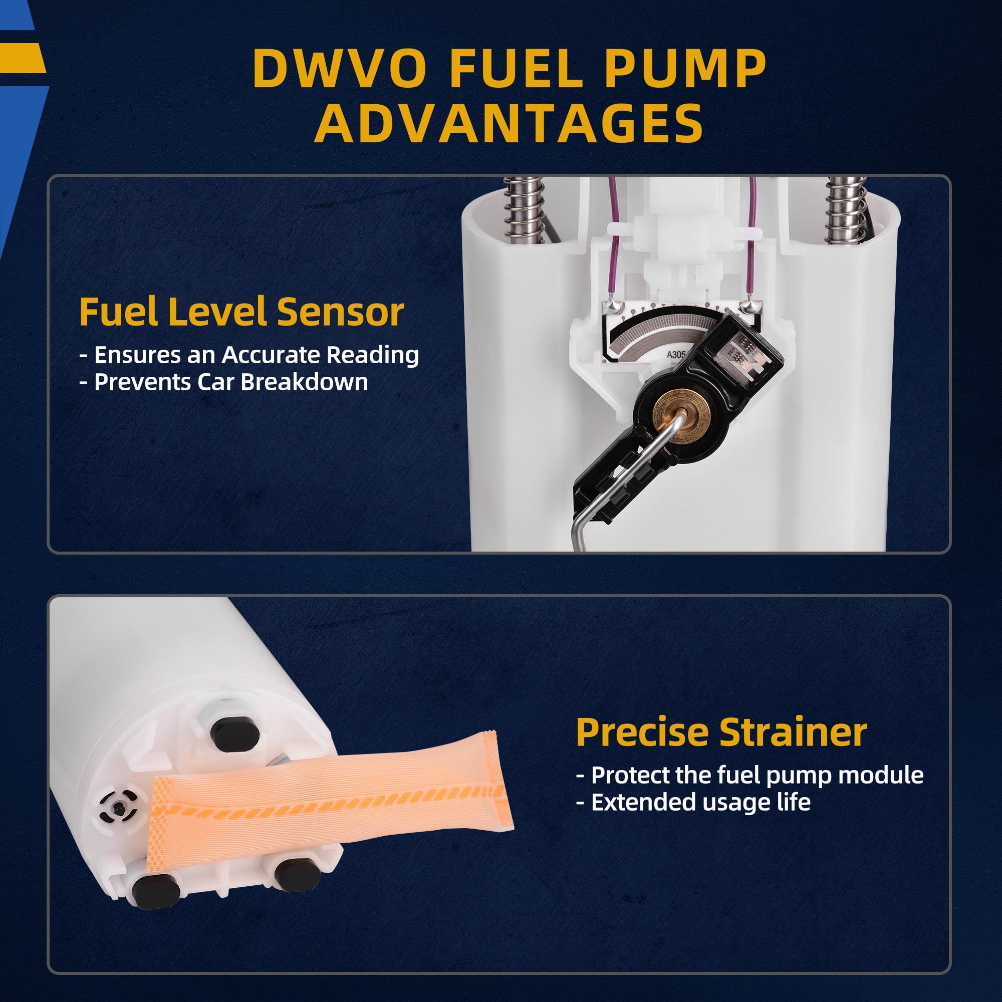 Dwvo Fuel Pump Compatible With 1998-2000 Chevy Tahoe Gmc Yukon 1999-2000 Cadillac Escalade 5.7L