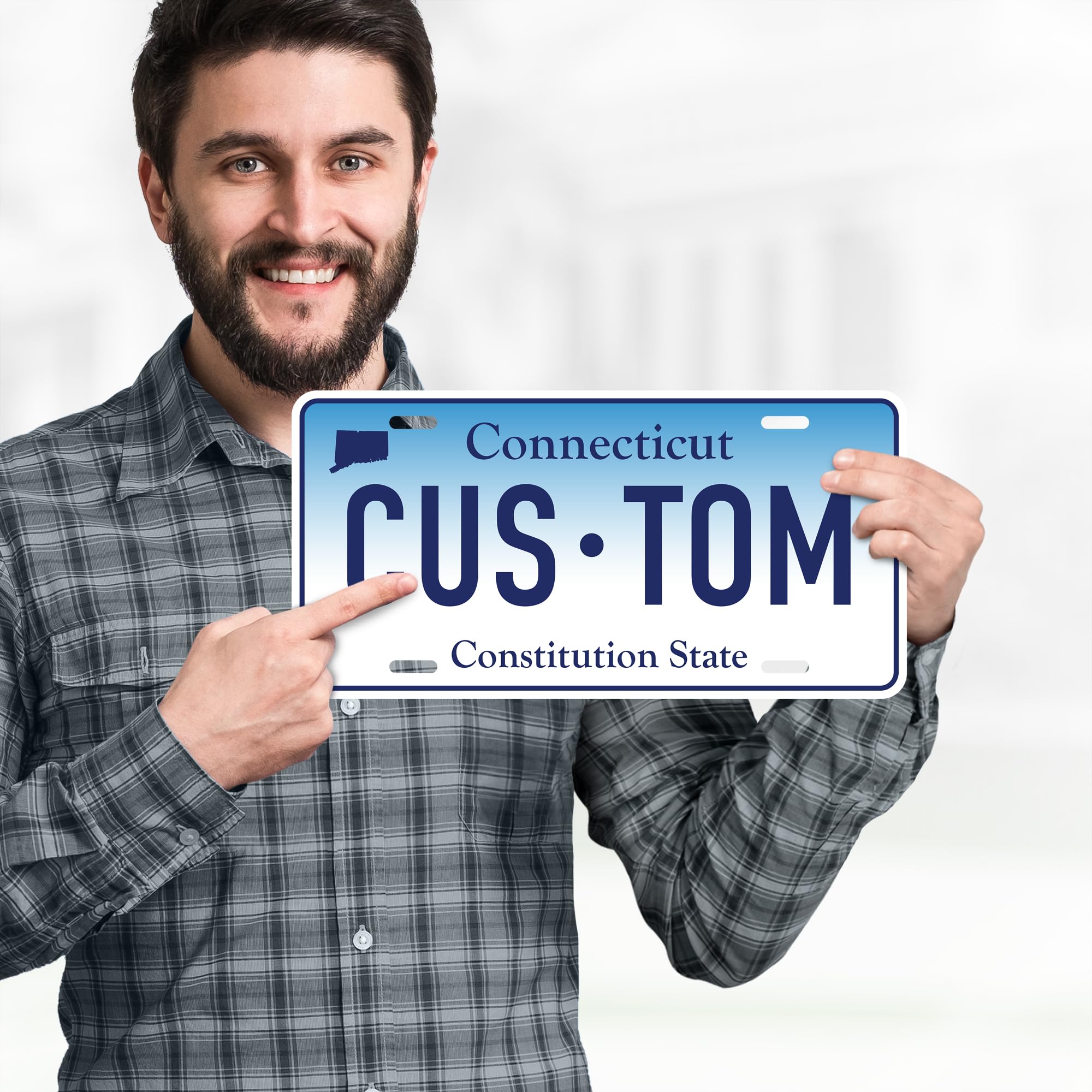 Custom Connecticut License Plate, Personalized License Plates For Car, 6X12 Inch, Rust-Free Fade Resistant Aluminum, Usa Made By