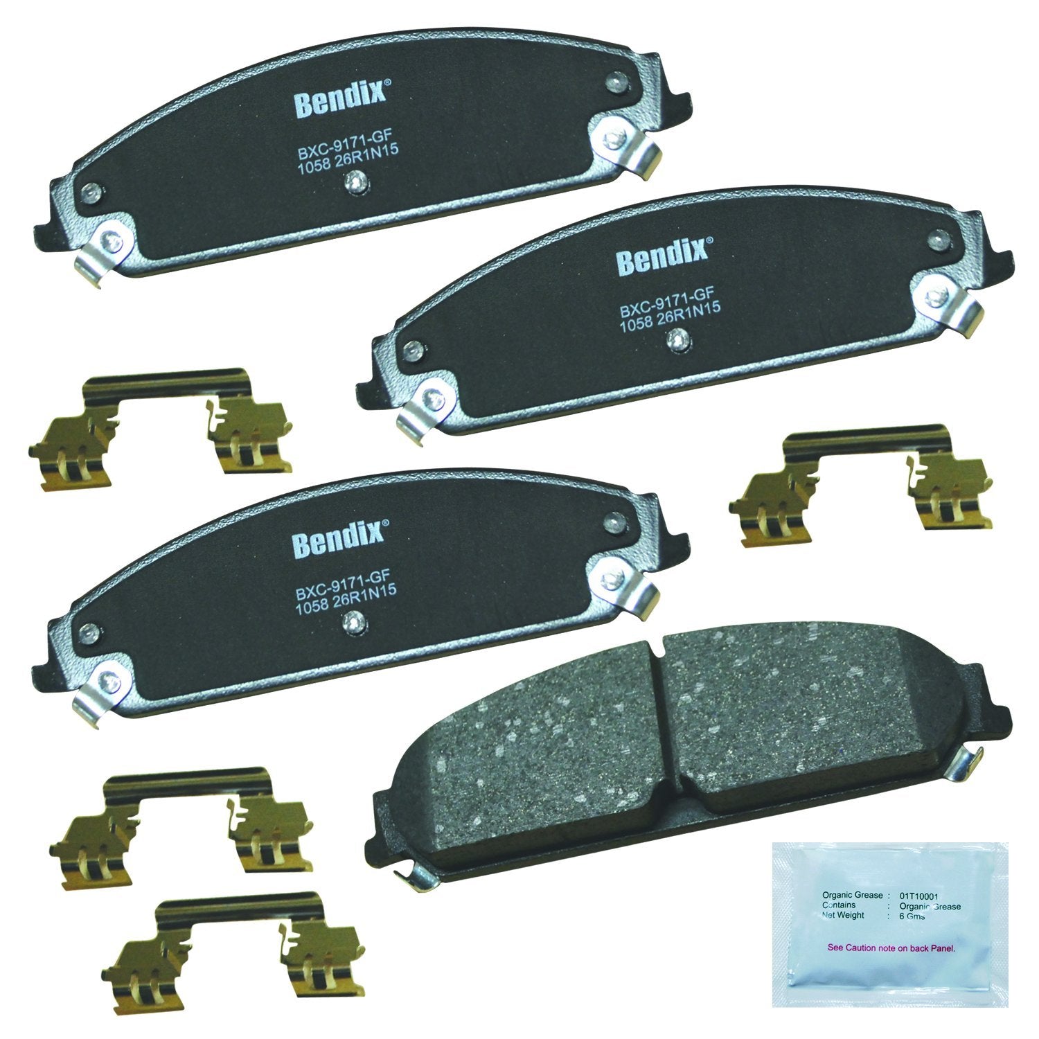 Bendix Priority1 Cfc1058 Ceramic Front Brake Pads For Chrysler 200 2014-2013, 300 2018-2005, Dodge Avenger 2014-2013, Caliber 20