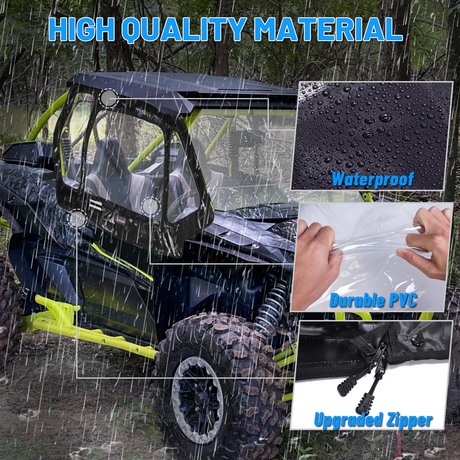 StarknightMT Upgraded Soft Upper Doors Compatible with 2025 2024 2023 2022 2021 2020 Kawasaki Teryx KRX 1000,Soft Cab Doors Top