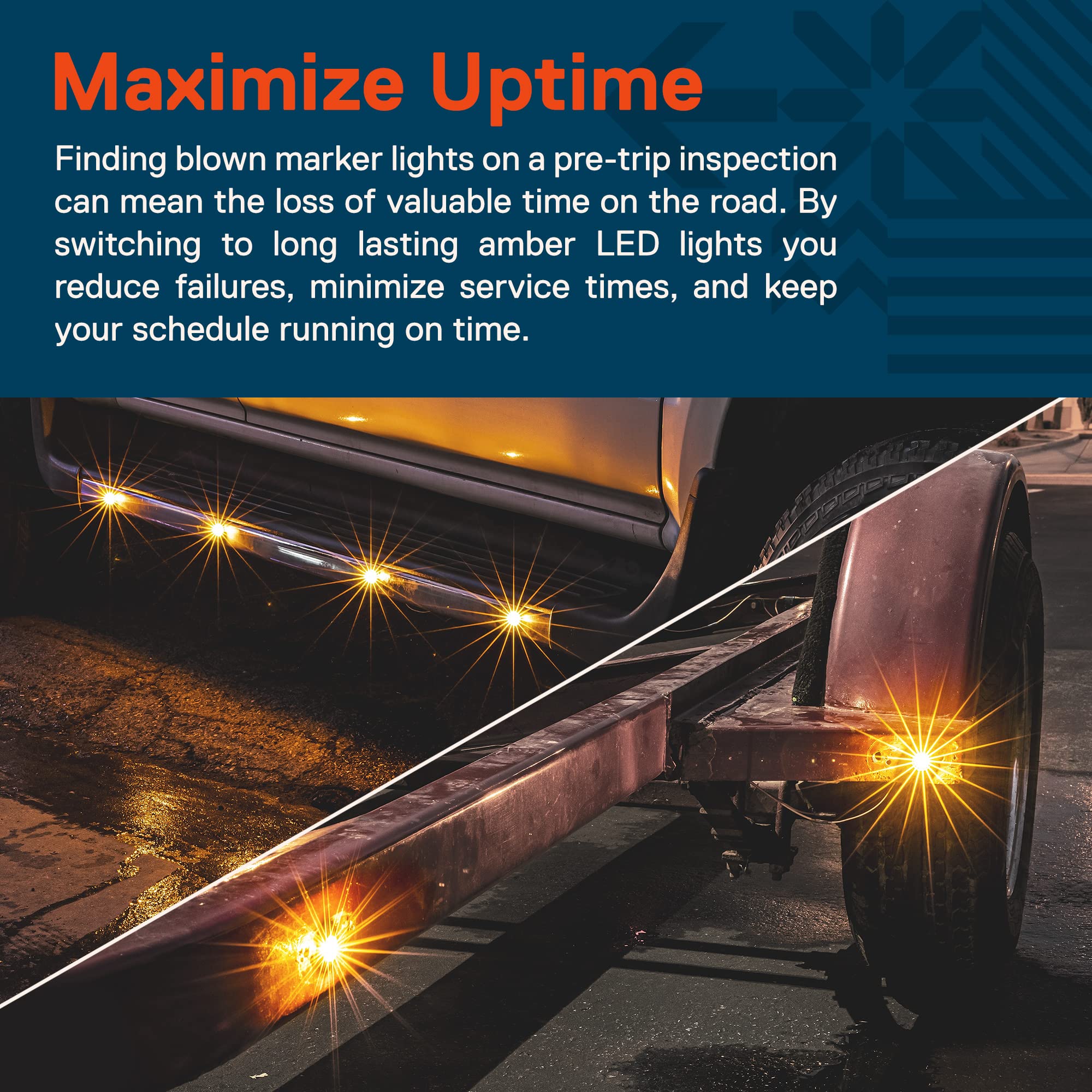 True Mods 3/4'' Inch Round Amber Trailer 12V Led Marker Light [Dot Fmvss 108] [Sae P2Pc] [Semi-Spherical Output] [Ip67 Waterproo