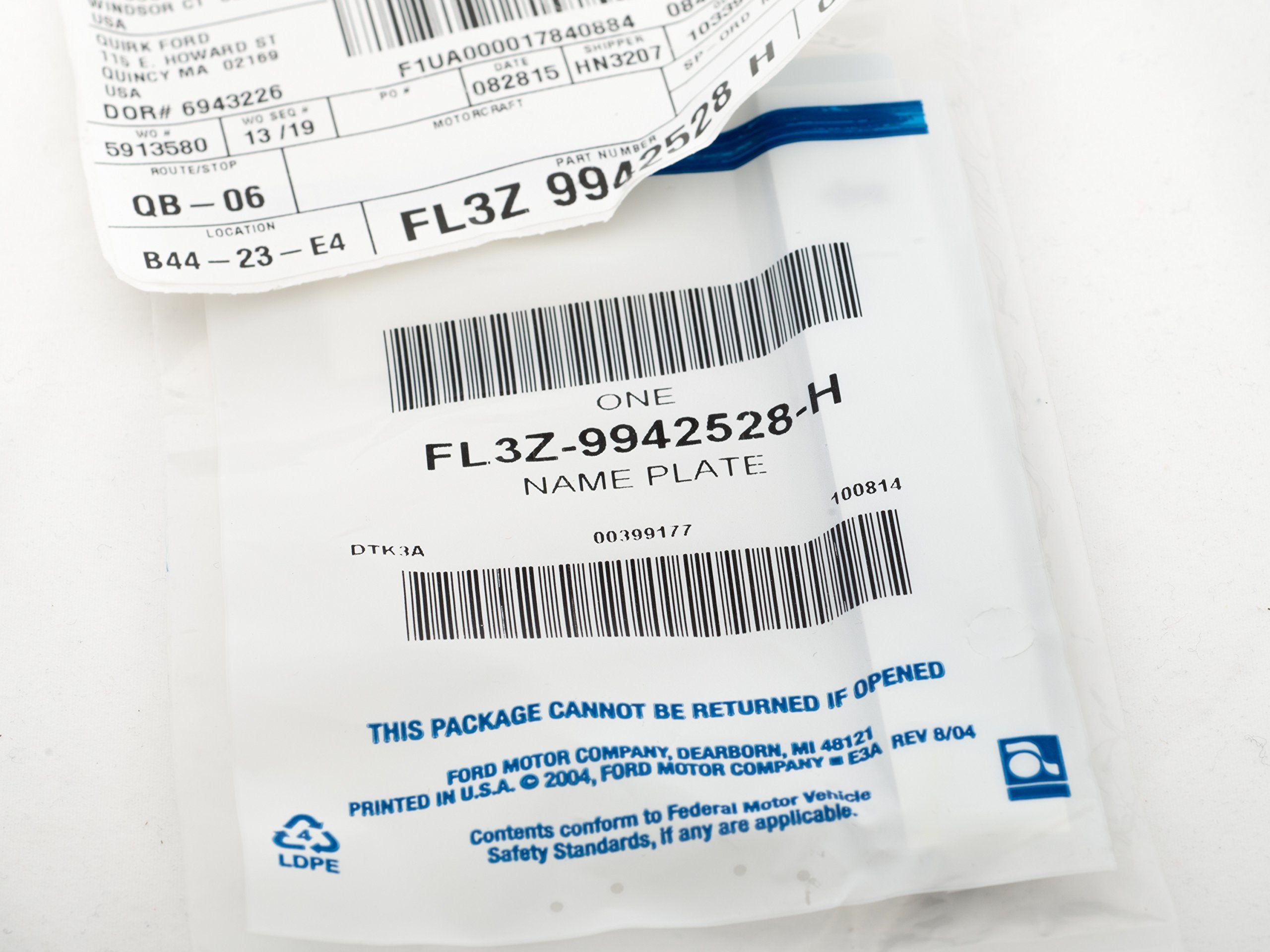 2015 2016 Ford F-150 Chrome Ecoboost Front Door Tailgate Emblem Oem Fl3Z9942528H