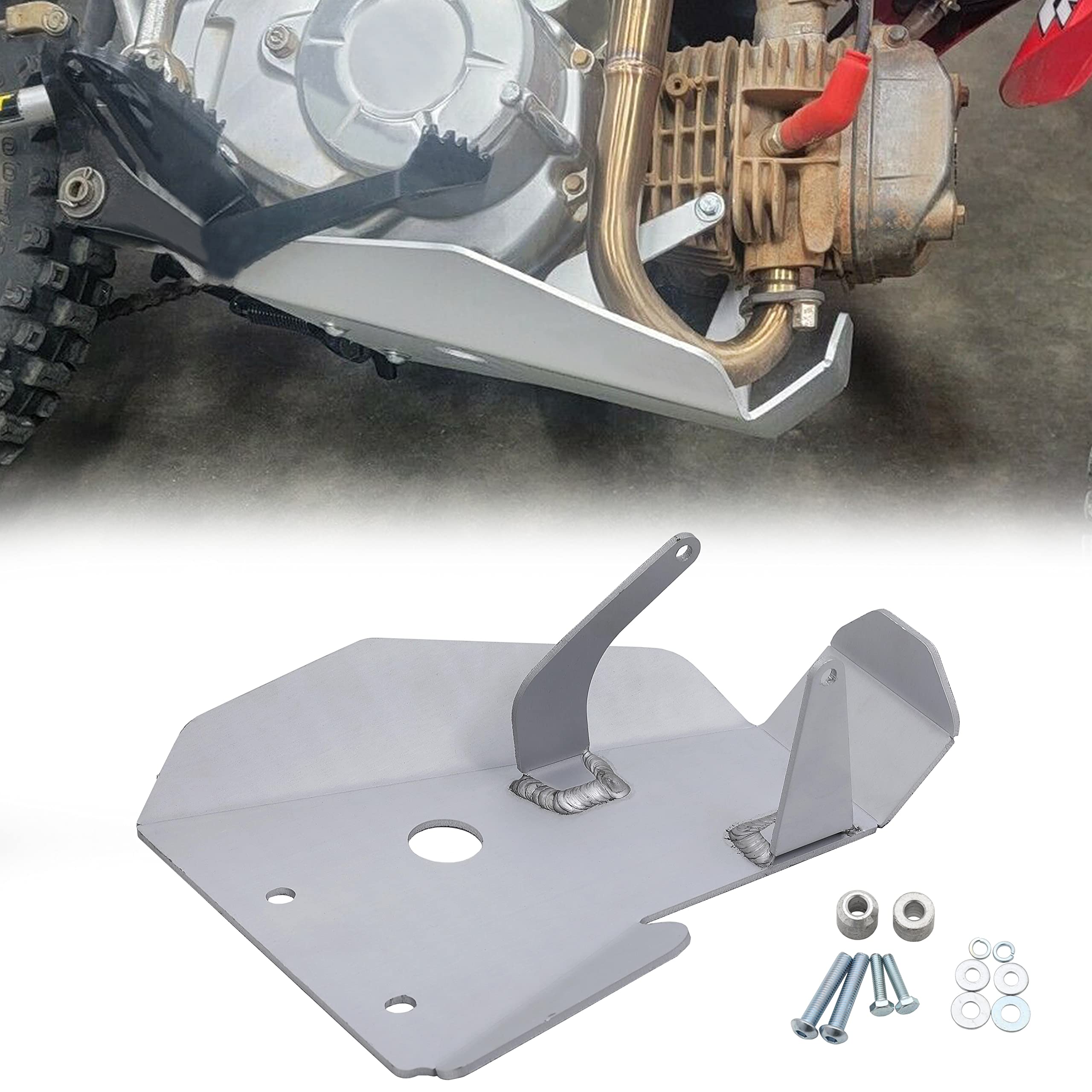 Ecotric Aluminum Skid Plate Compatible With All 2013-2024 Honda Crf110 Crf110F Models