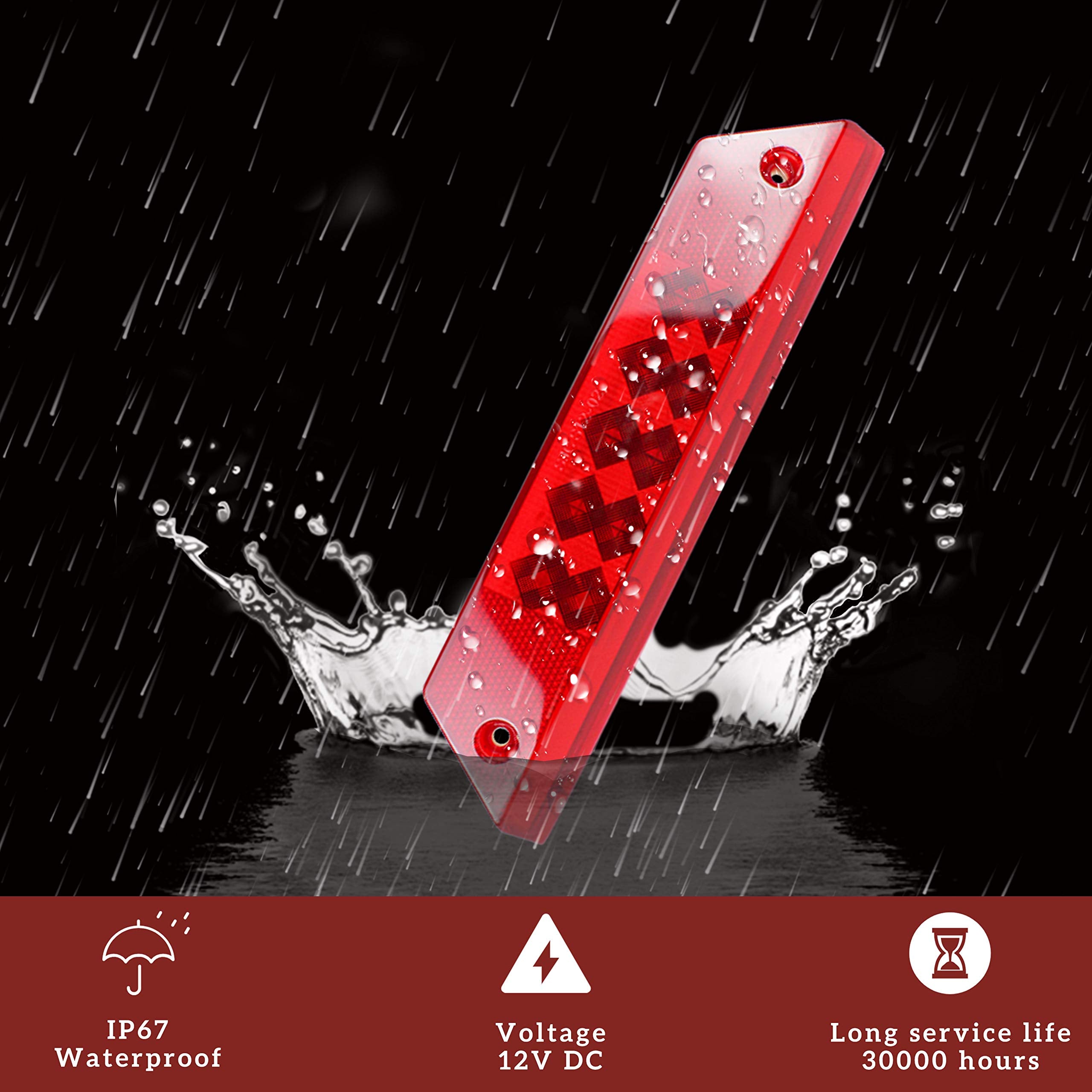 Sautvs 1Pcs Led Taillight For Ranger, Red Brake Stop Tail Light Rear Lamp For Polaris Ranger 800 700 900 2012-2016 Accessories (Fit Driver & Passenger Side, #2411099)