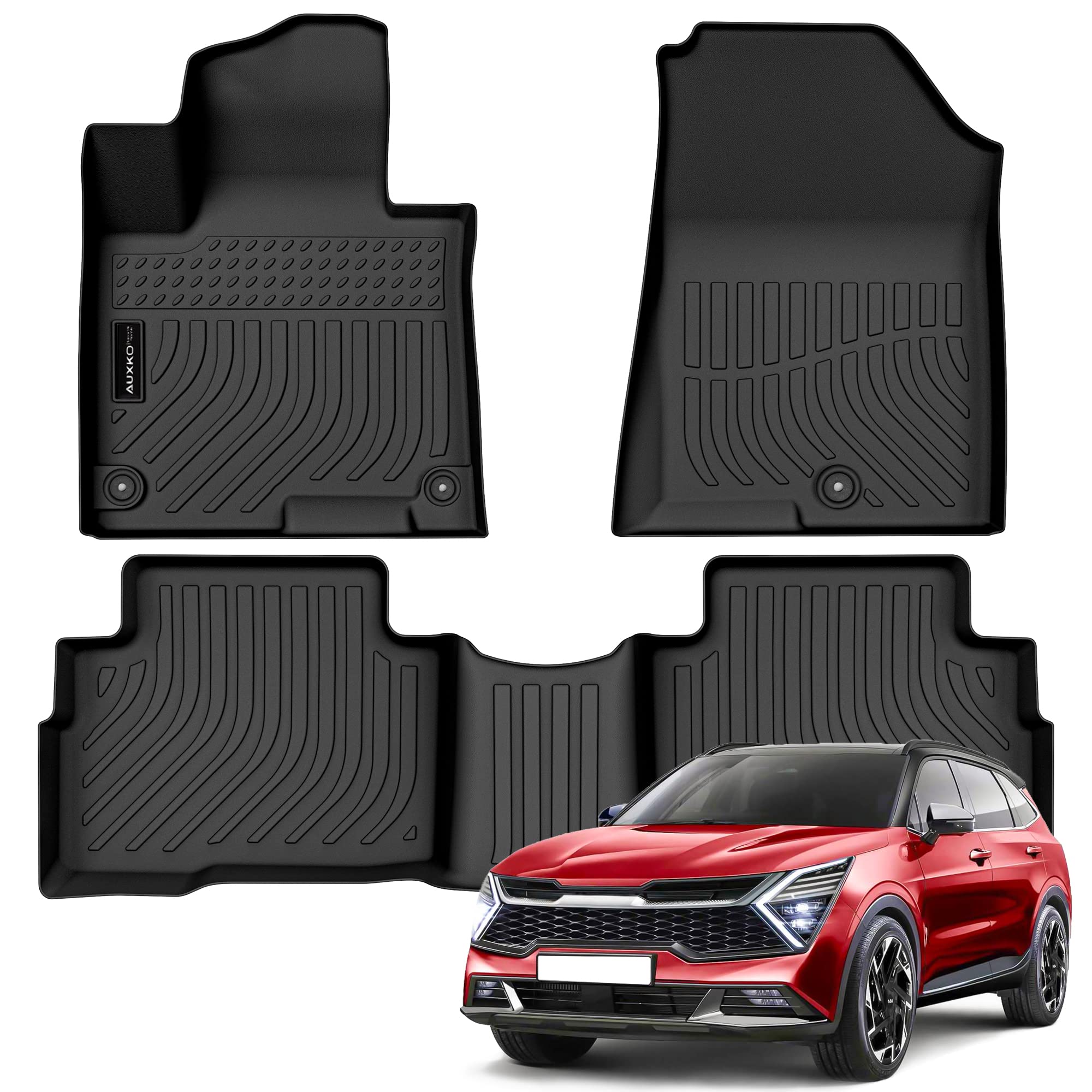 Auxko All Weather Floor Mats Fit For Kia Sportage 2023 2024 2025 Only Hybrid Tpe Rubber Liners Set Sportage 2023 Hybrid Accessor