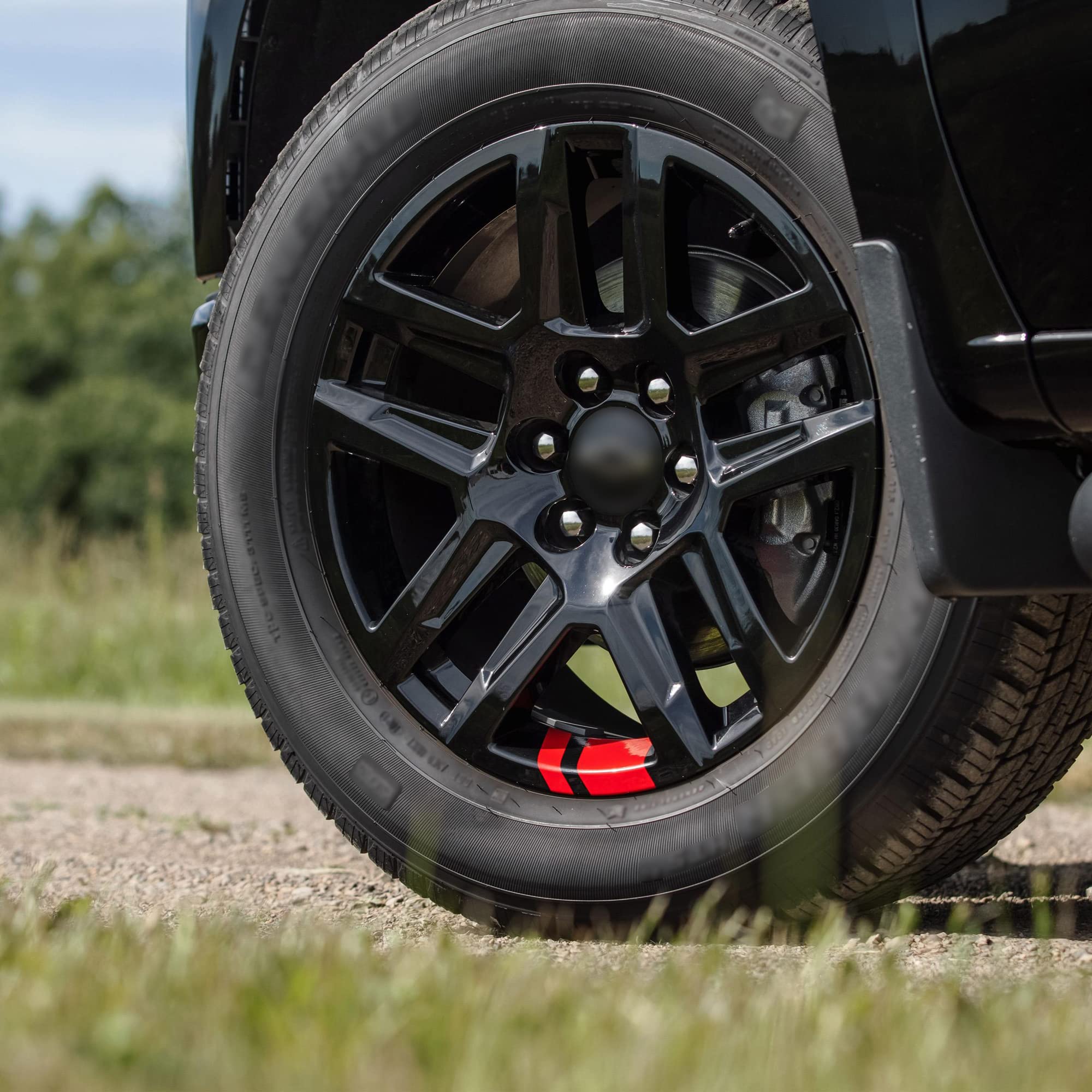 TOMALL 6pcs Wheel Rim Stripe Reflective Stickers for Car Vinyl Reflective Safety Decoration Stripe Universal Rim Decals for Bumper Fender Accessories (Red)