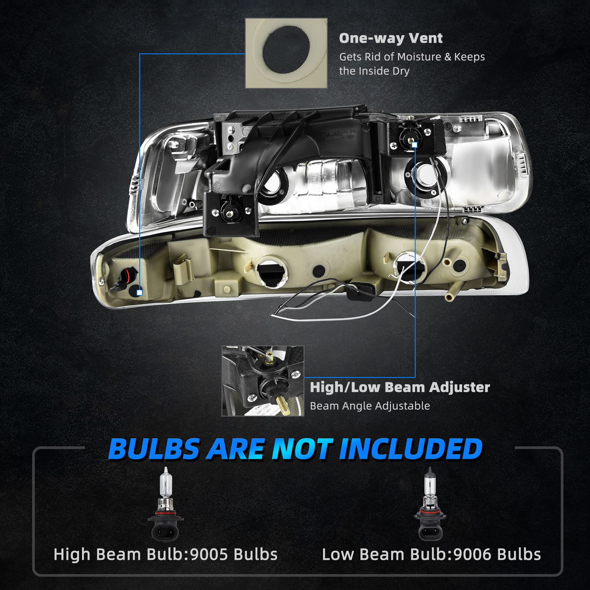 Autosaver88 Led Drl Headlight Bumper Lamps Compatible With 1999 2000 2001 2002 Chevy Silverado 2000-2006 Chevrolet Tahoe Suburba