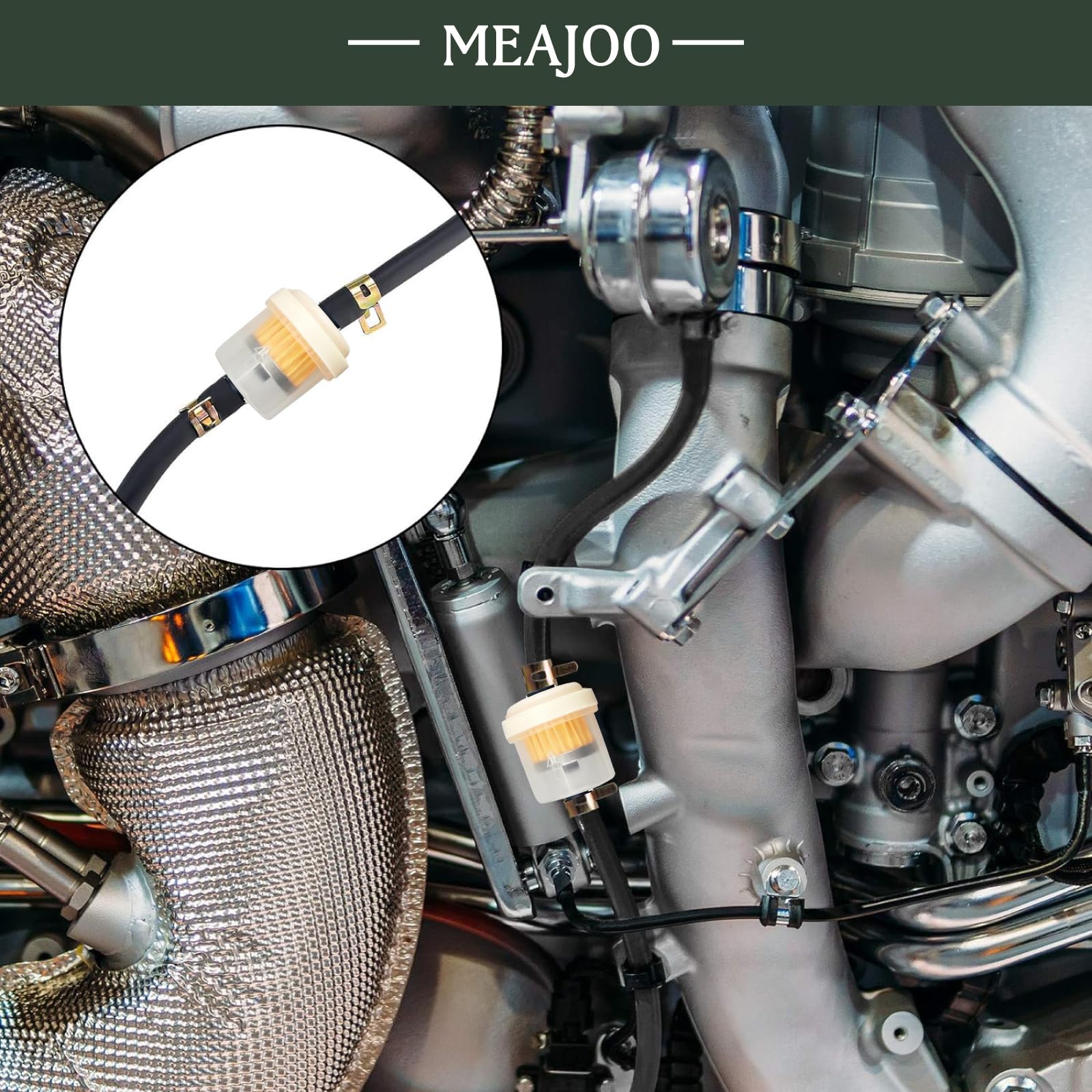 MEAJOO 6PCS 3/16 5mm-6mm Gas Inline Fuel Filter, with magnet, Fit for ATV Scooter Moped Go Kart Dirt Bikes Snowblower Motorcyc