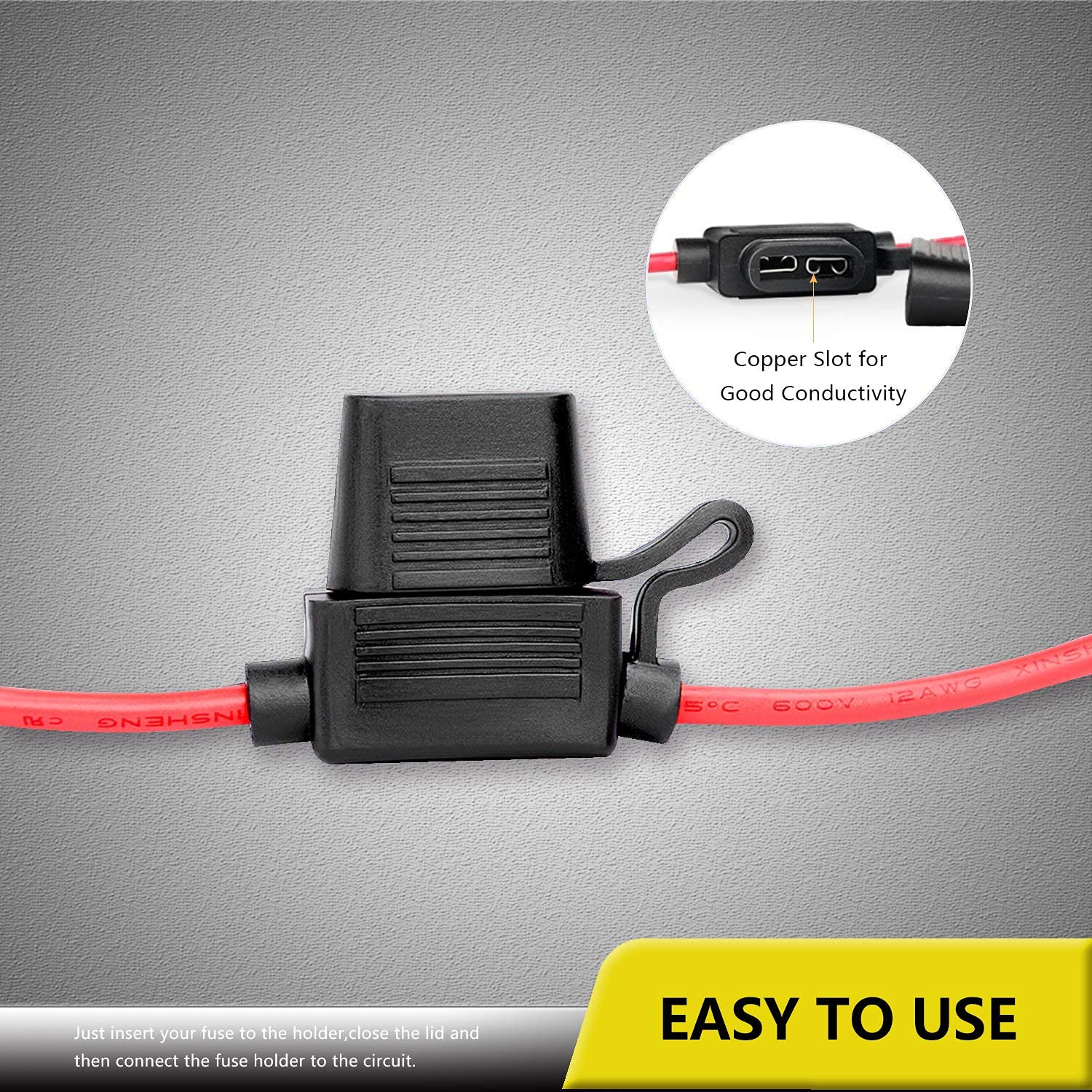 Recoil Fh12-10 10 Pack Atc/Ato Inline 12Awg Fuse Holder With 10Pcs 15A & 20A Fuses