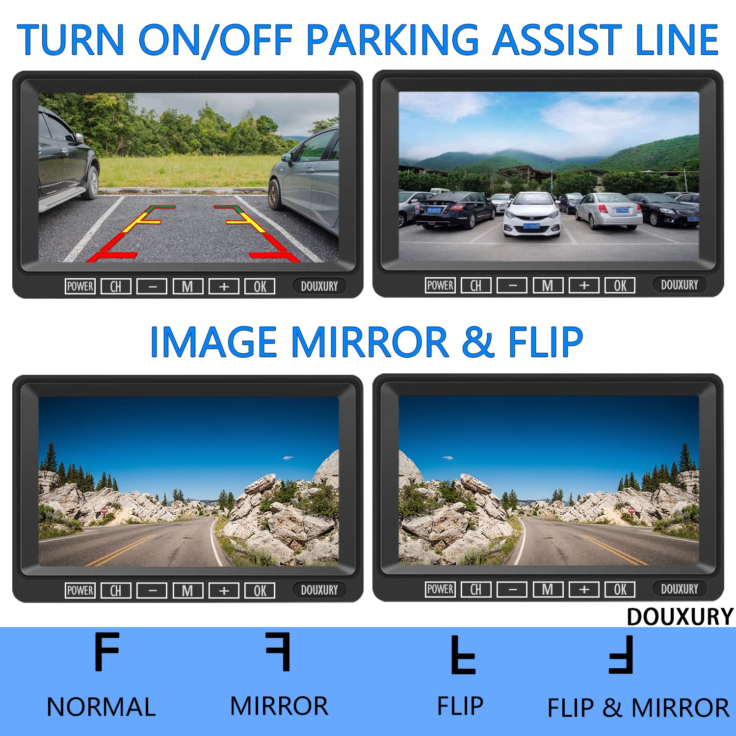 Wireless Backup Camera For Rv Truck Trailer Camper Bus 5Th Wheel 3 Rear/Side View Cameras 1080P 4-Split 7'' Screen With Adapter