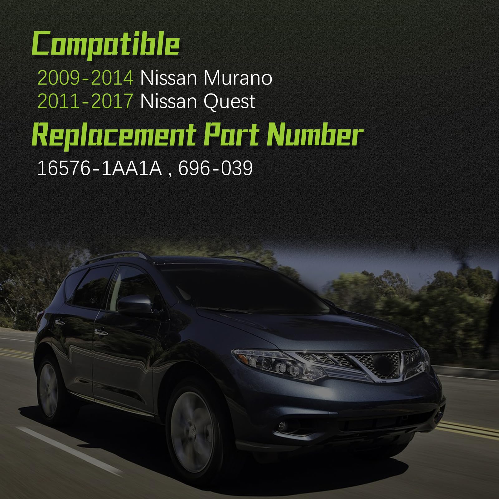 16576-1AA1A Air Cleaner Intake Hose Tube With Clamps for Nissan 2009-2014 Murano,2011-2017 Quest 16576-1AA0A 696-039