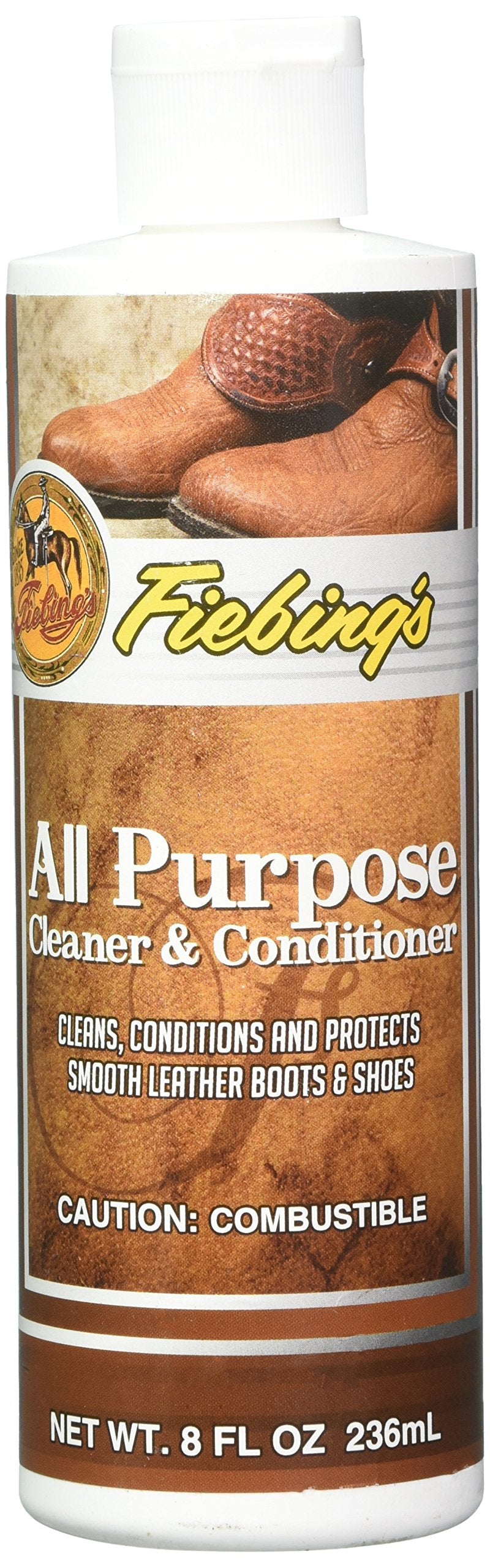 Fiebing'S Leather Cleaner & Conditioner (8 Oz) - All Purpose Wax-Free Color Safe Formula Protects & Strengthens All Leather - Pr