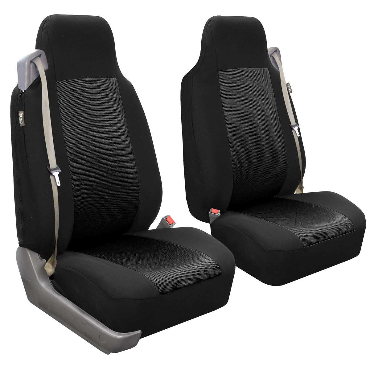 FH Group Front Set Cloth Car Seat Covers for Bucket Seats 1 Piece Seat Cover, Universal Fit, Washable Seat Covers for SUV, Sedan