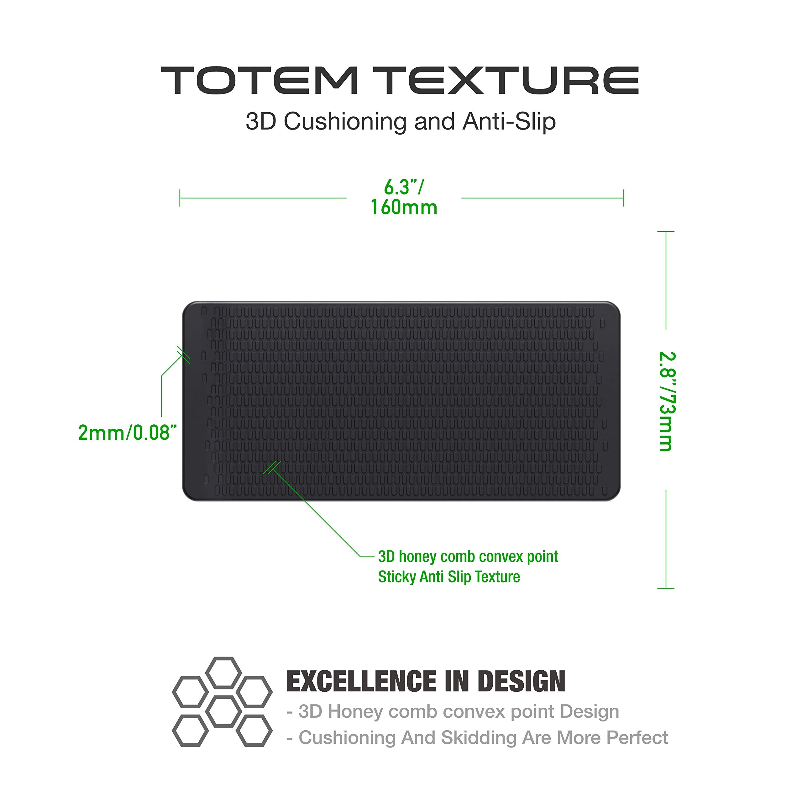 Jimisha Anti Slip Pad Sticky Gripping Pad Sticky Gel Pad Multifunctional Fixate Gel Pads Non-Slip Mounting Pad Cell Pad, 6.3 X 2.8 Inch (4 Pack)