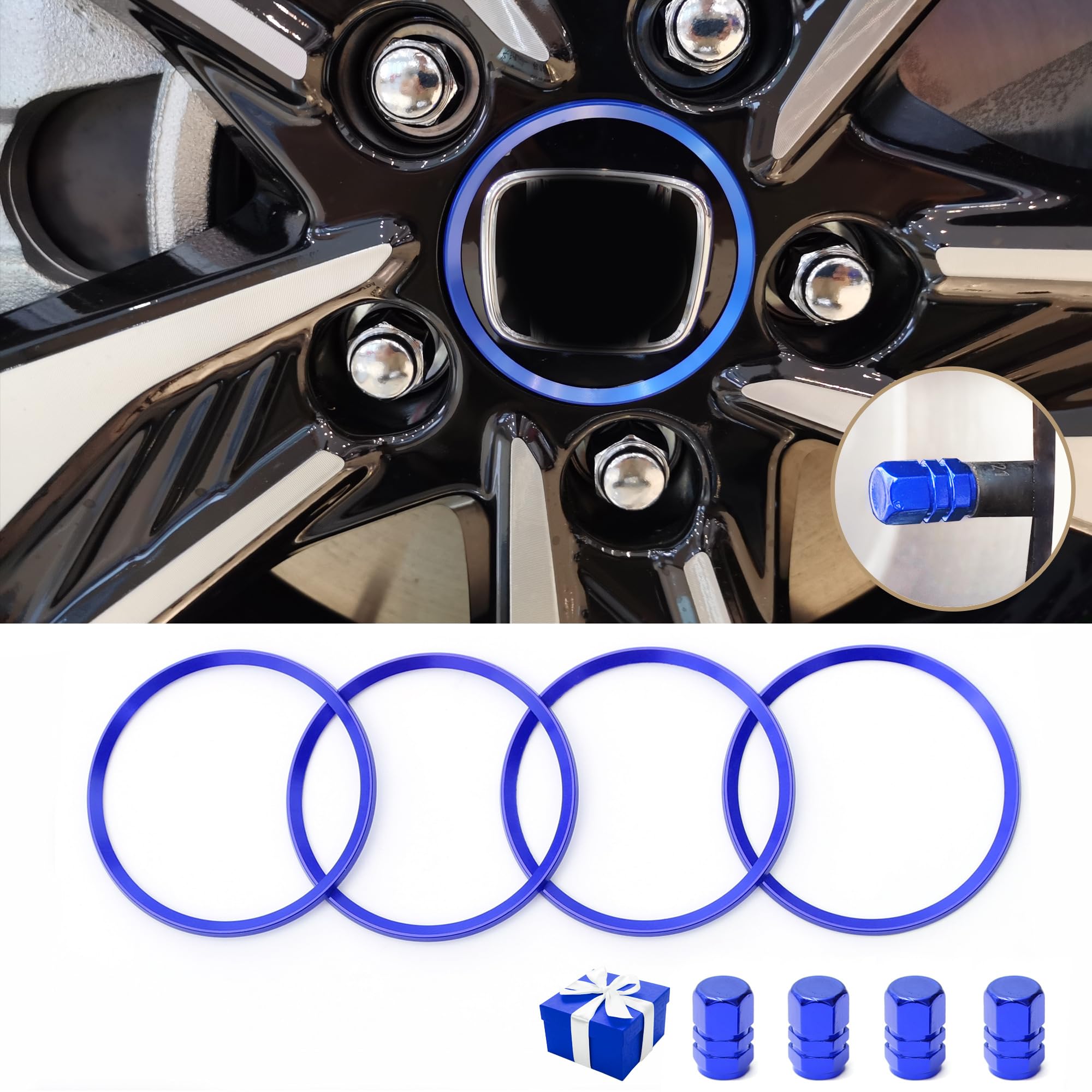 for Honda Civic 2016-2025 Wheel Center Caps Hub Trim Rings, for Honda Accord CRV CR- V Tire Hubcap Accessories Aluminum Alloy- Blue -Like New