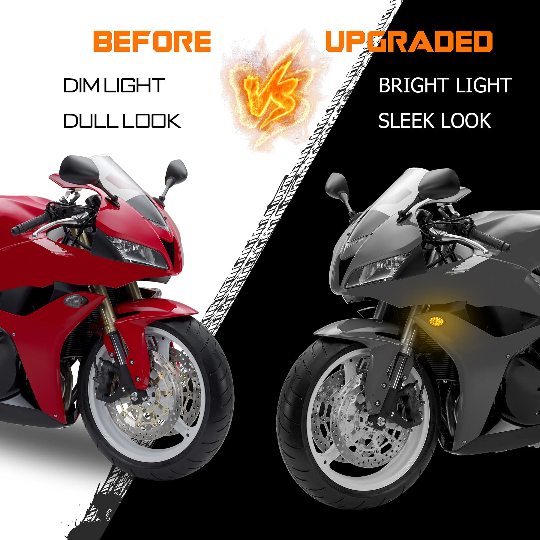 QUASCO Flush Mount Turn Signals Led Smoked Motorcycle Blinkers Compatible with Honda CBR1000RR CBR600F4I CBR600F4 CBR600RR CBR92