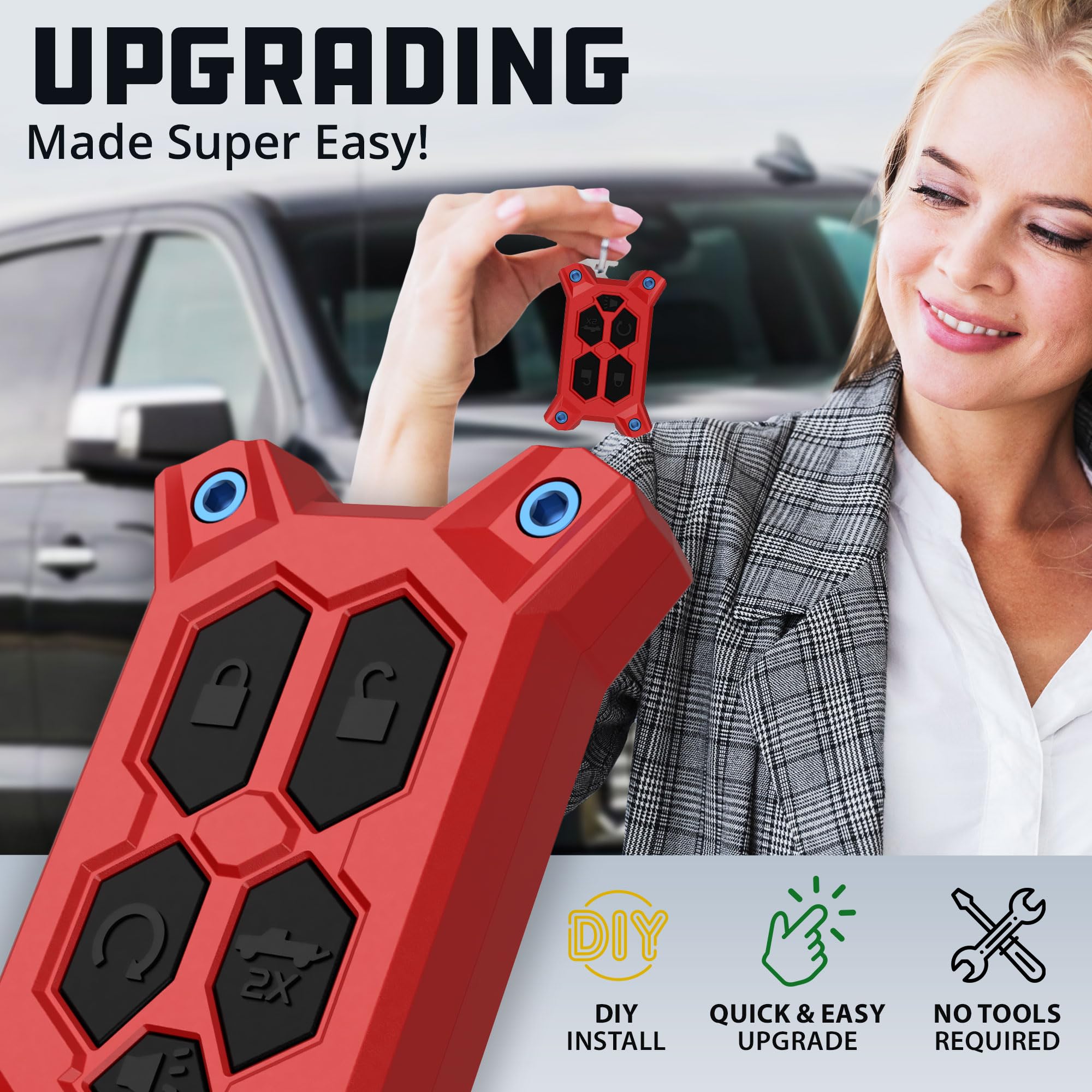 Chevy Key Fob Cover - for GMC Key Fob Cover - Silverado Sierra Accessories - Built in Bottle Opener - Fits 2019-2022 Check Fitme