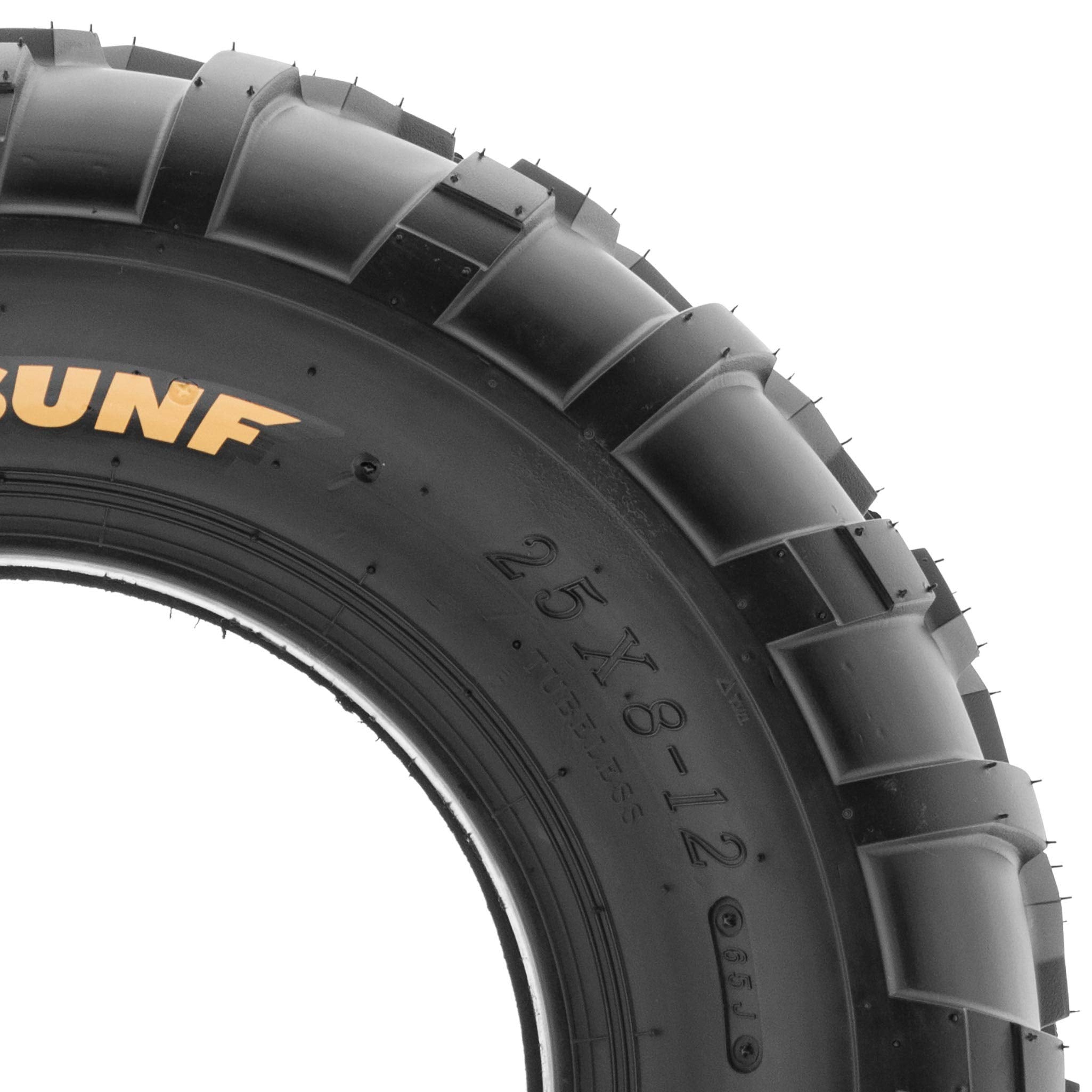 Pair of 2 SunF 25x8-12 AT-XC ATV/UTV Off-Road Tires, 6PR, Directional Knobby Tread | A010