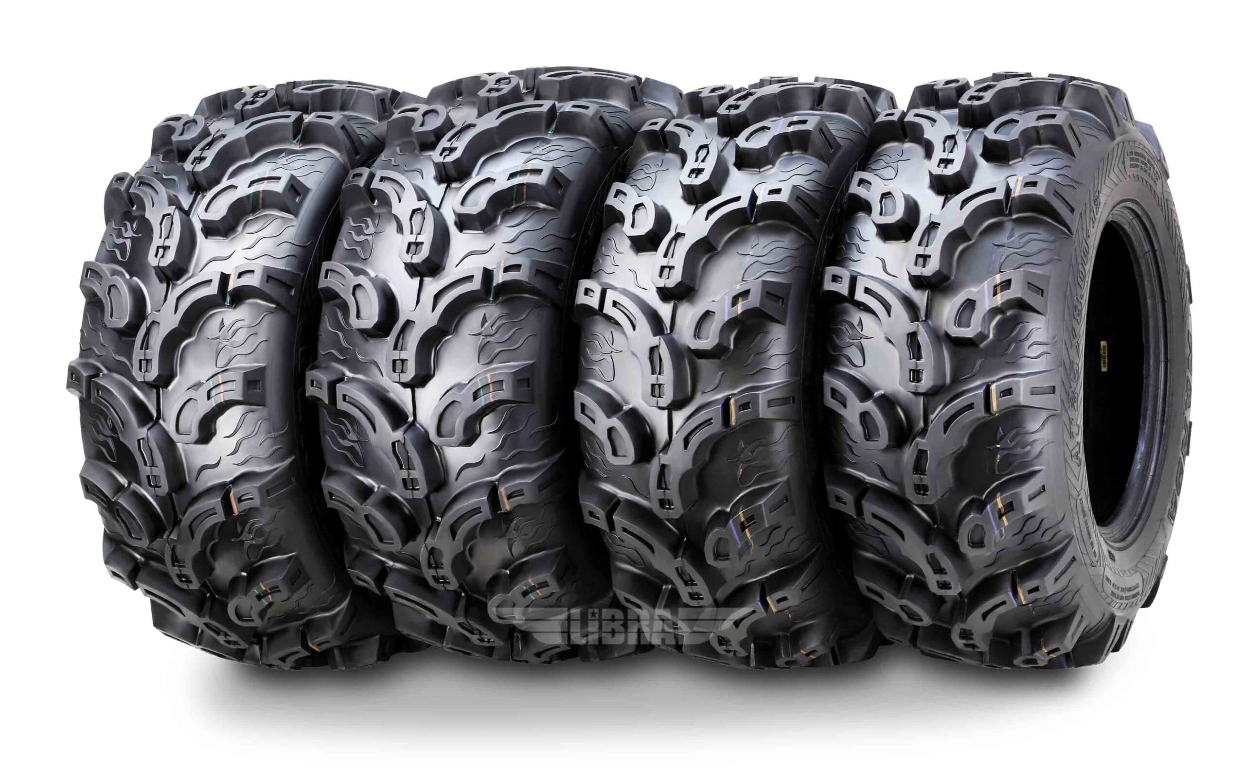 Wanda Set Of 4 New Premium Atv/Utv Tires 27X9-12 Front & 27X12-12 Rear /6P Super Lug Mud