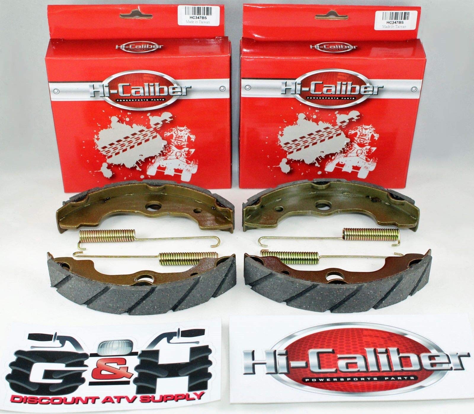 (2 Sets) Quality Water Grooved Front Brake Shoes & Springs For Honda 1988-2000 Trx 300 Fourtrax (4X4 Only)