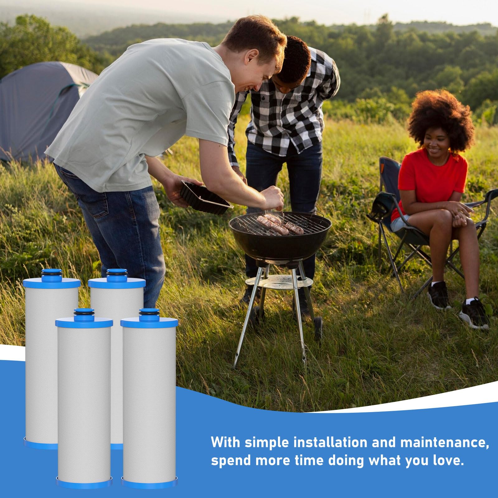 Vickmons KW1 RV Water Filter - High-Capacity Replacement Compatible with WaterPur KW1 Water Filter for Built-in RV Water Filtrat