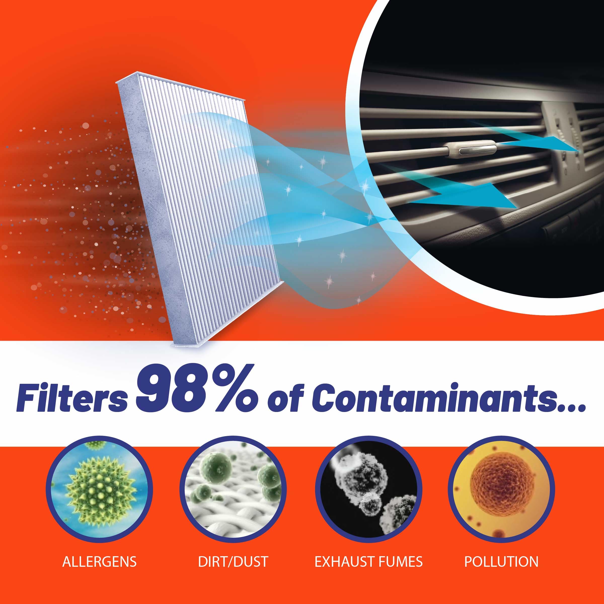 Fram Fresh Breeze Cabin Air Filter With Arm & Hammer Baking Soda, Cf10375 For Select Ford Vehicles , White