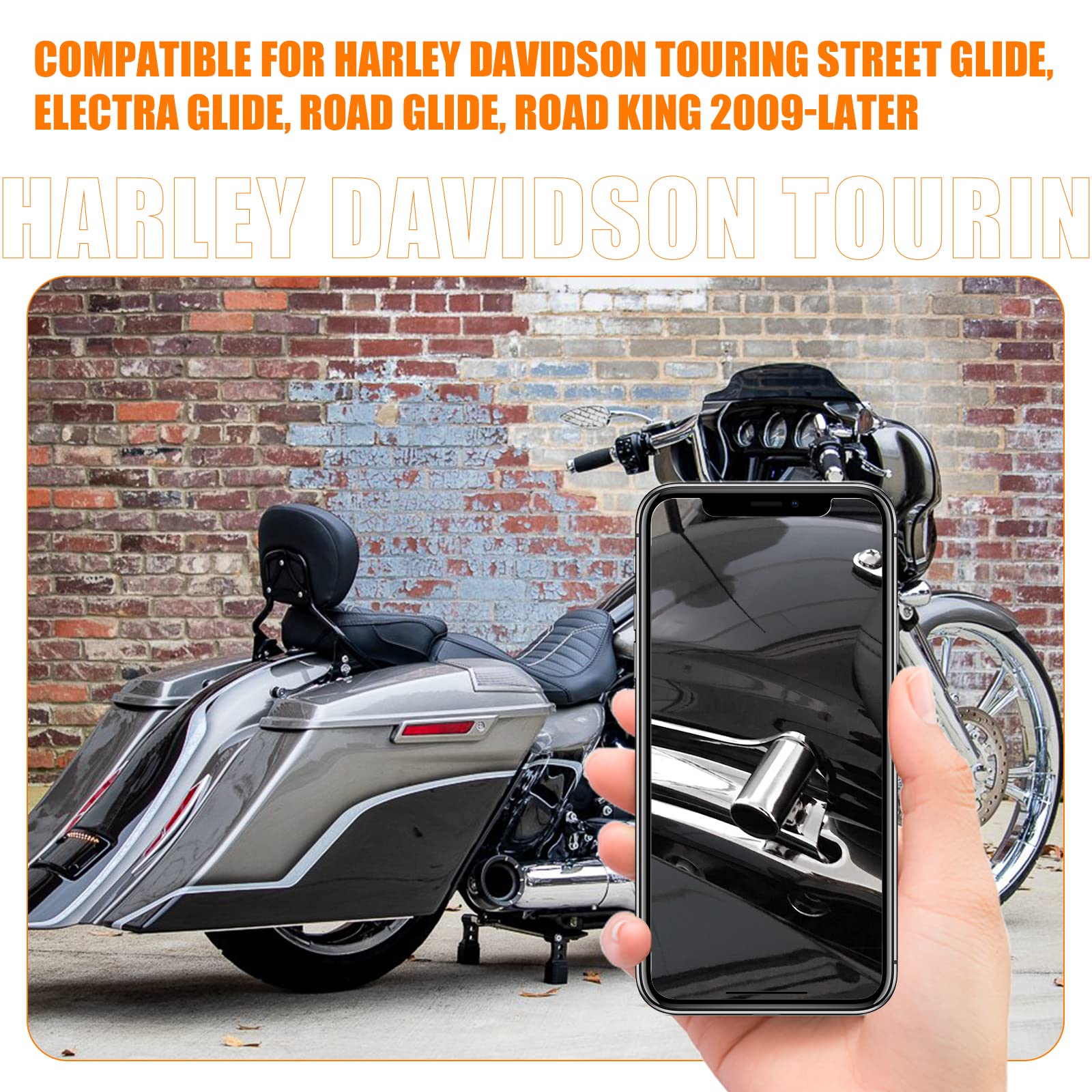 Eumti 4 PCS Detachable Docking Hardware 4 Point Covers Kit Magnet Cover Kit Chrome Compatible wiht Harley Touring Electra Glide,