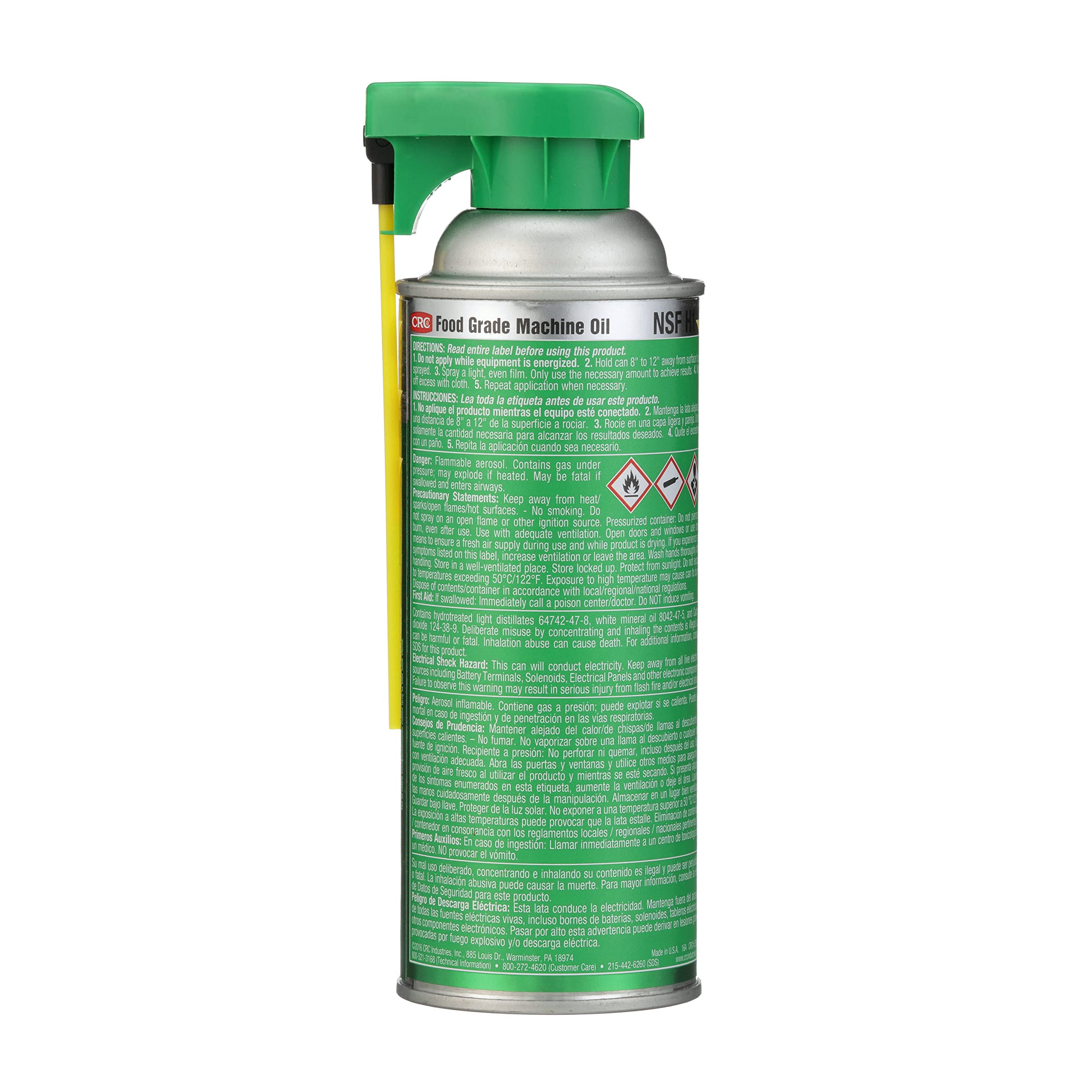 Crc 03081 General Purpose Food Grade Machine Oil Spray, (Net Weight: 11 Oz.) 16Oz Aerosol,Clear