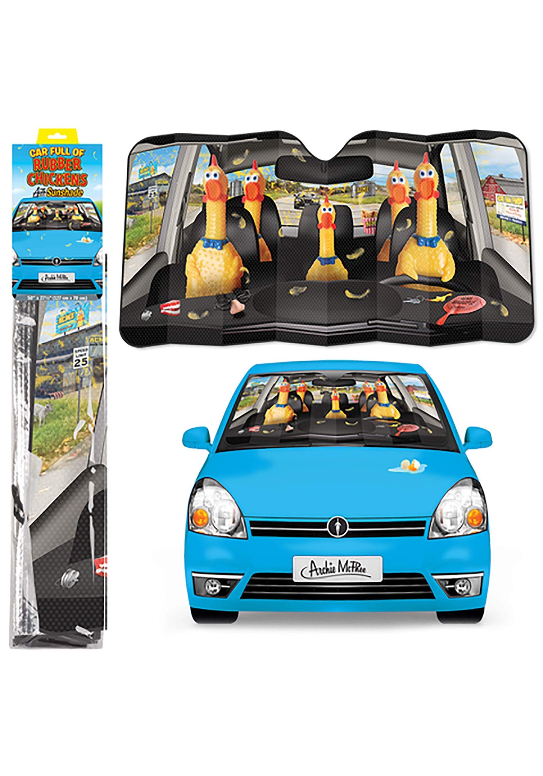 Mcphee Archie Auto Sunshade Car Full Of Rubber Chickens Standard