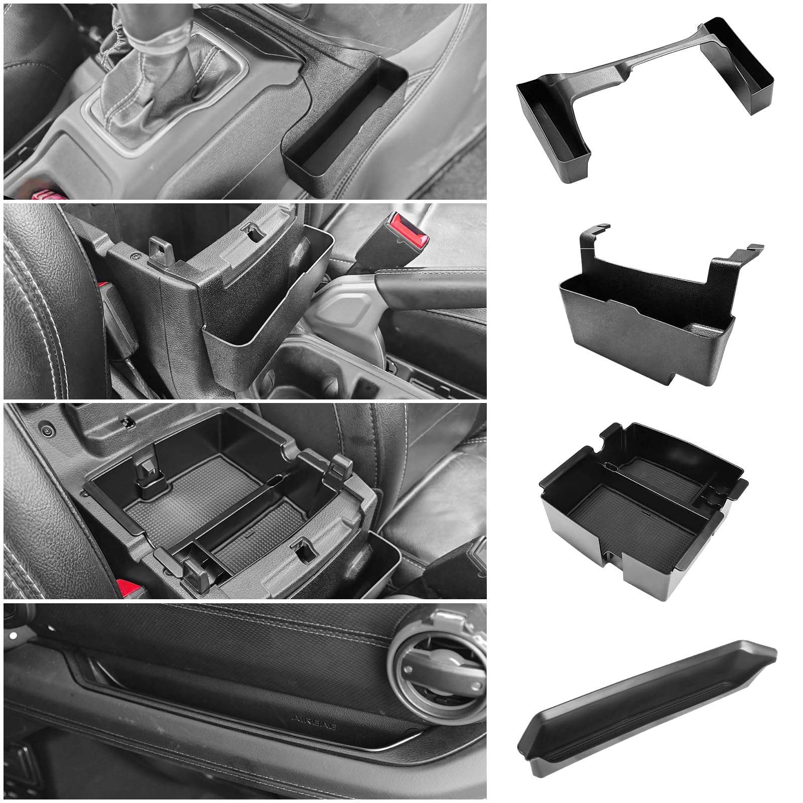 Center Console Organizer Fit For 2024 2025 Jeep Wrangler Jl Jlu&Gladiator Jt Gear Shift Console Side Tray Grab Bar Tray Passenge