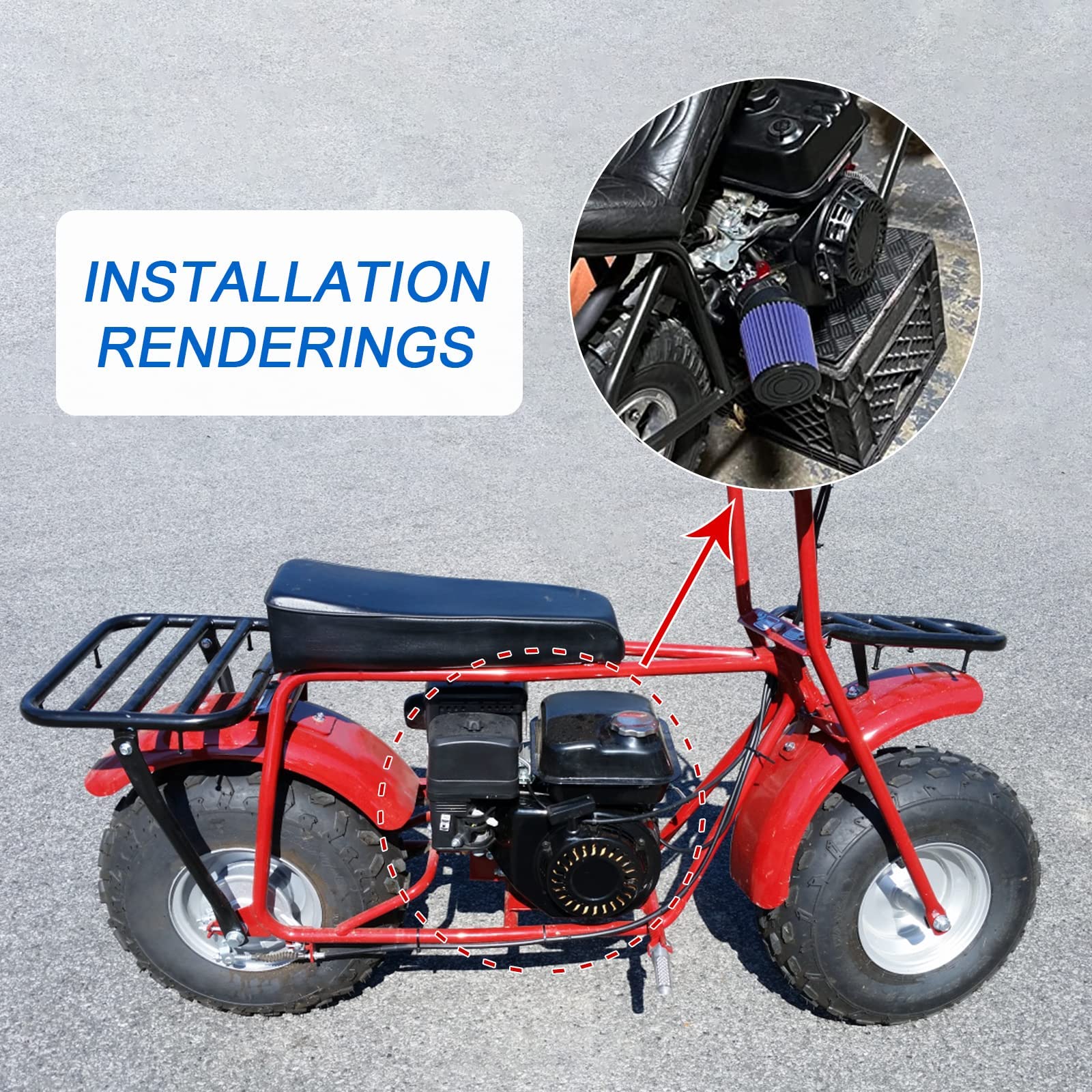 High Performance Upgraded Carburetor Carb Air Filter Adapter Cable Main Jet Kit replacement for Coleman CT200U CT200U-EX BT200X