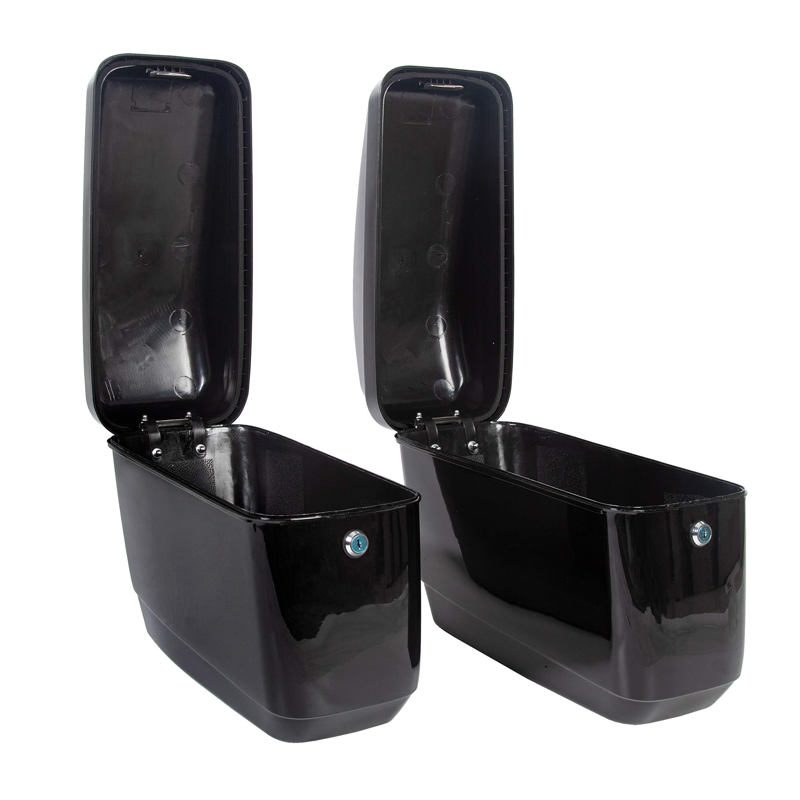 Ego Bike Hard Motorcycle Saddle Bags Saddlebags W/Mounting Kit Compatible With Harley Davidson Honda Shadow Kawasaki Vulcan Vn B