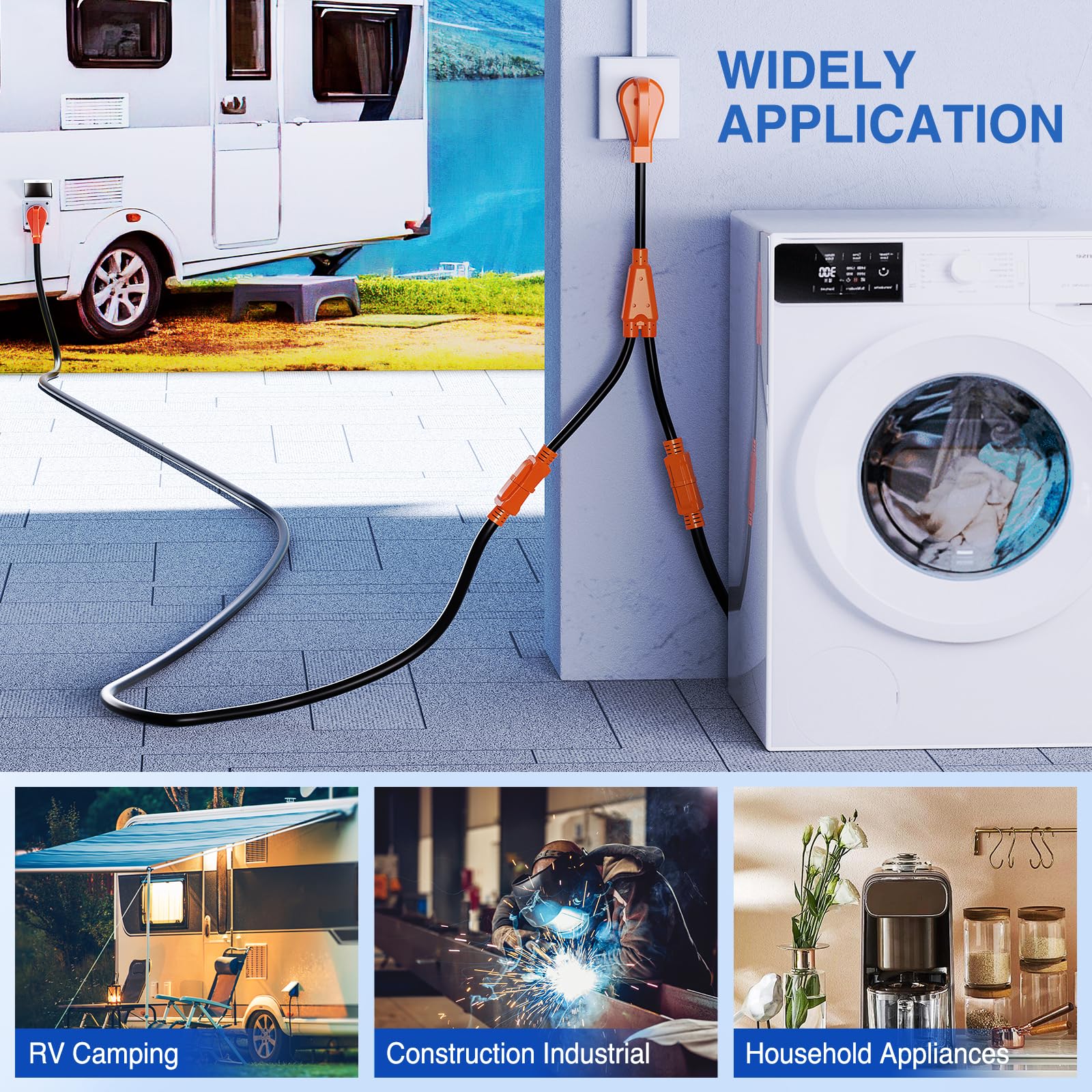 Nilight 30 Amp To 15 Amp Rv Y Splitter Adapter Cord 30A Male Plug To Two 15A Female 110V Household Outlet Nema Tt-30P 5-15R Pure