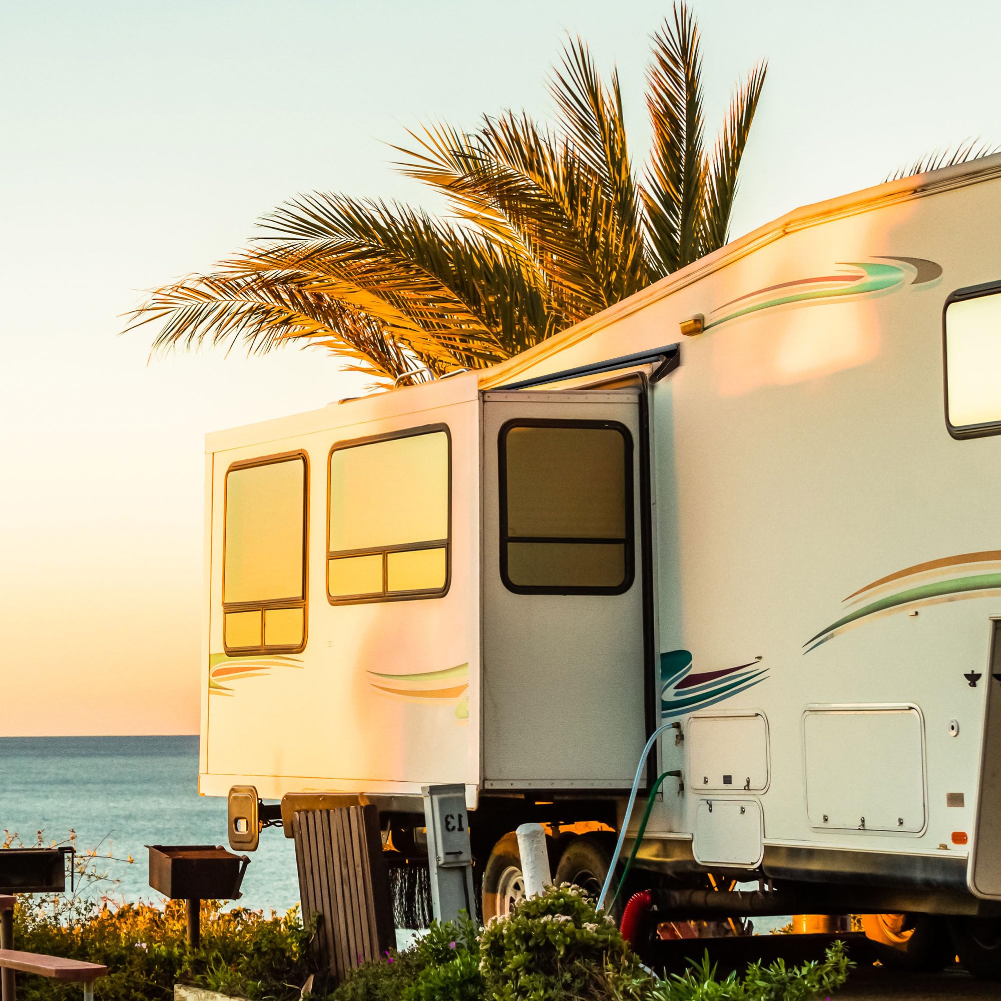 Camco 42462 Wide Gutter Spout With Built-In 3 Inch Extension For Rv, Trailer, Or Camper Exterior Protection, Black, (4 Pack With 2 Left And 2 Right)