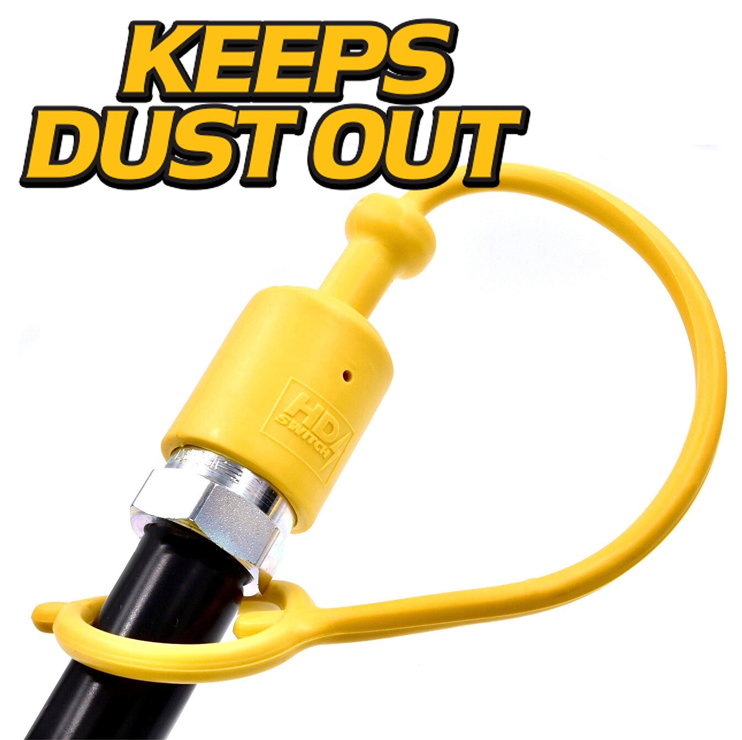 HD Switch Hydraulic Quick Change Coupling Dust Cap & Plug - 1/2" ISO S40-4, Rubber, Compatible with Bush Hog, Ford Loader, Pioneer