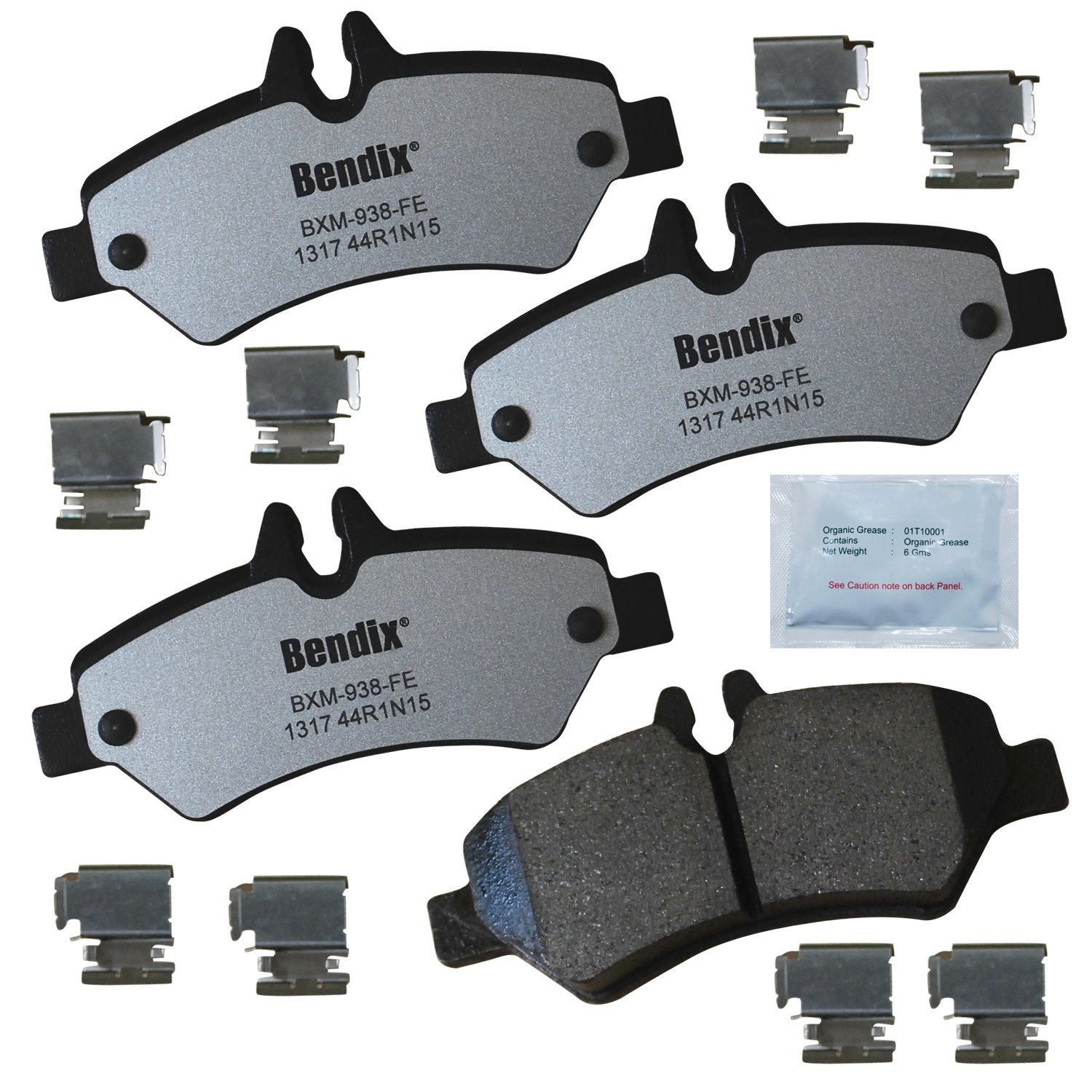 Bendix Fleet Metlok Mkd1317Fm Semi-Metallic Rear Brake Pads For Select Models Dodge Sprinter 2500, Freightliner 3500, Mercedes-B