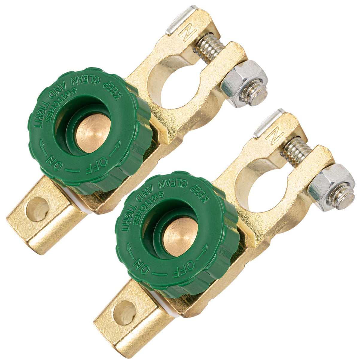 Czc Auto Battery Quick Disconnect Switch Top Post Switch Cut/Shut Off Switch Battery Master Isolator Switch For Boat Car Truck Rv Camper Tractor Vehicles, 2 Pack