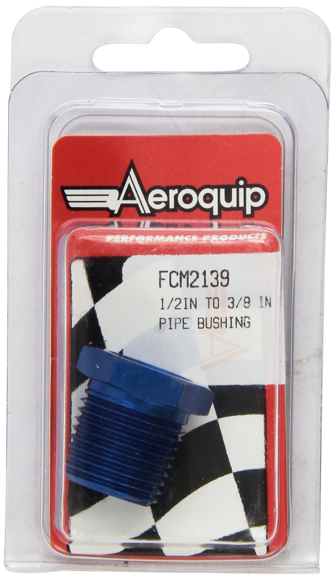 Aeroquip Fcm2139 Blue Anodized Aluminum 1/2 To 3/8 Reducer Pipe Bushing