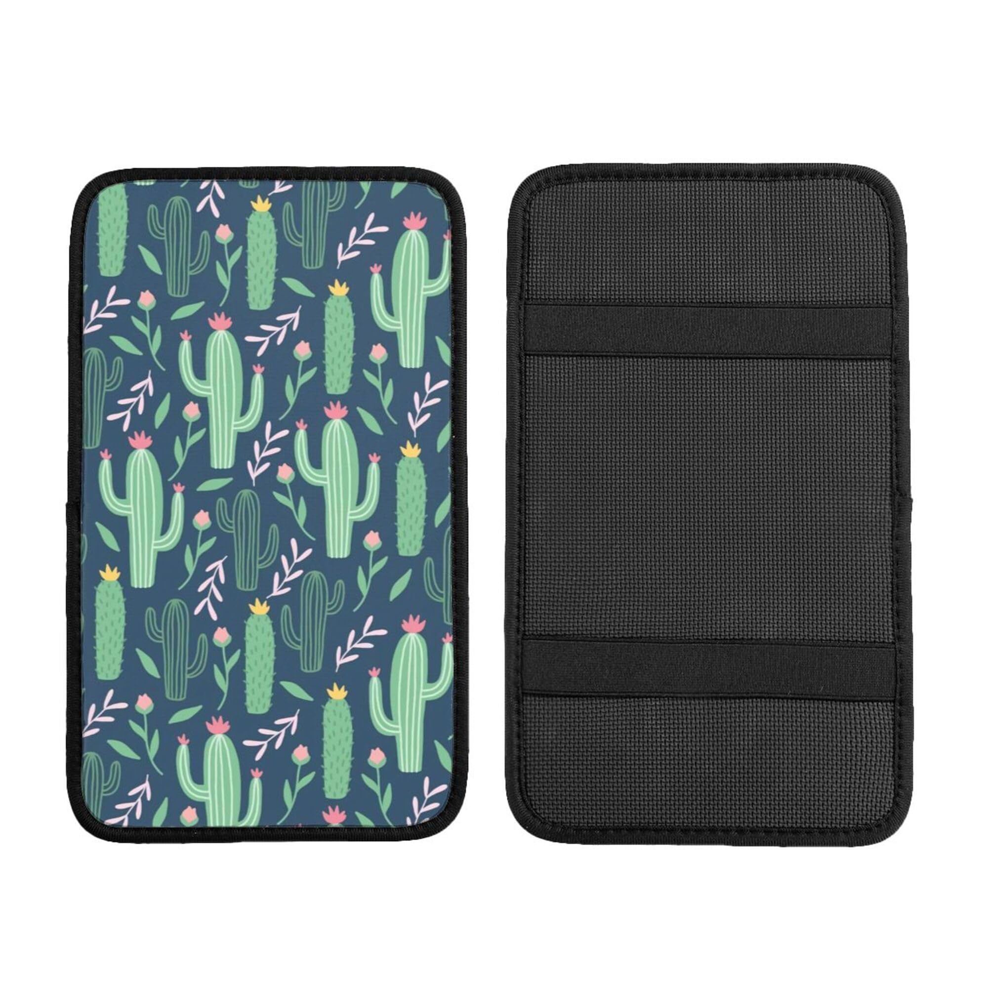 THOEWONG Universal Car Center Console Cover, Cactus Flowers Soft Car Armrest Cushion, Arm Rest Covering Car, Middle Console Cove