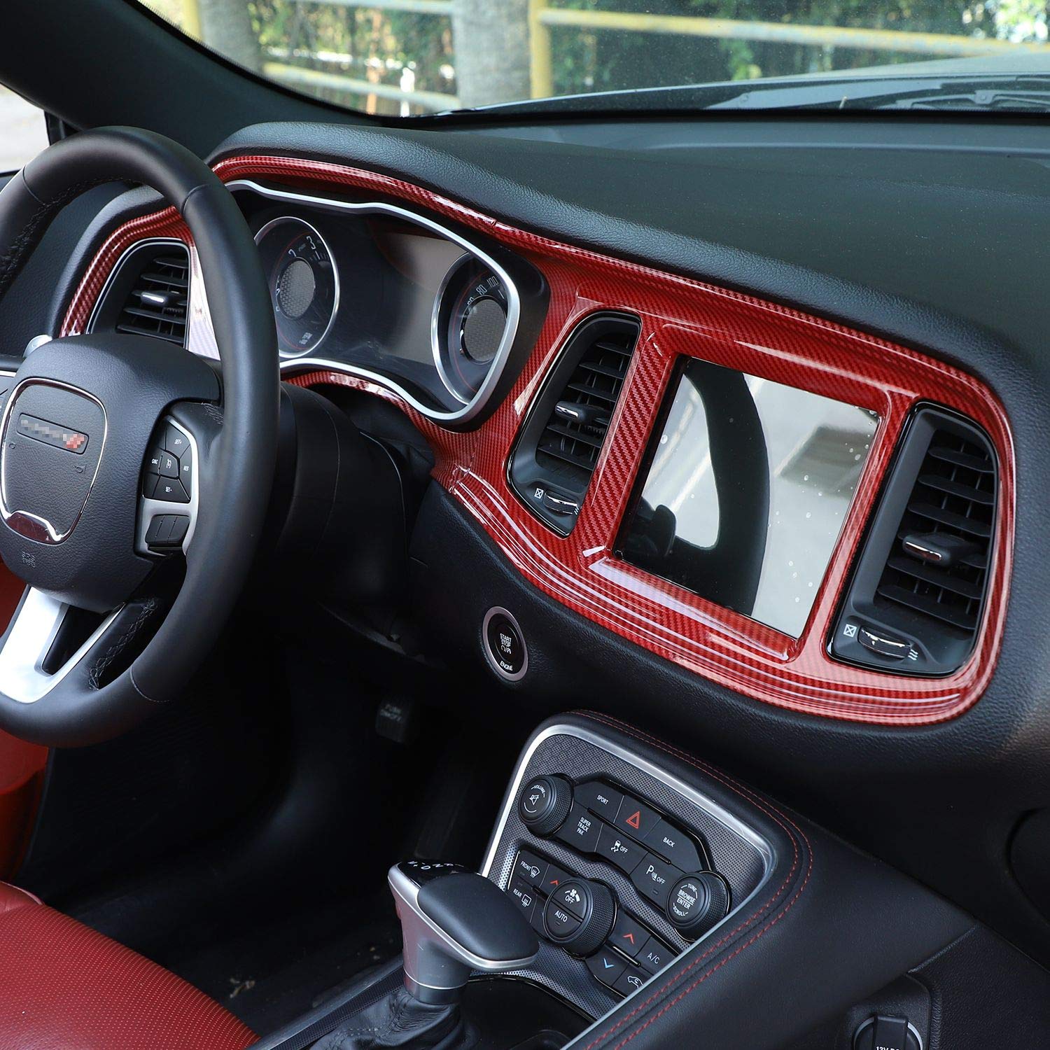 Voodonala For Challenger Center Consoles Dash Board Protecter Cover Trim For 2015-2024+ Dodge Challenger Interior Accessories, A