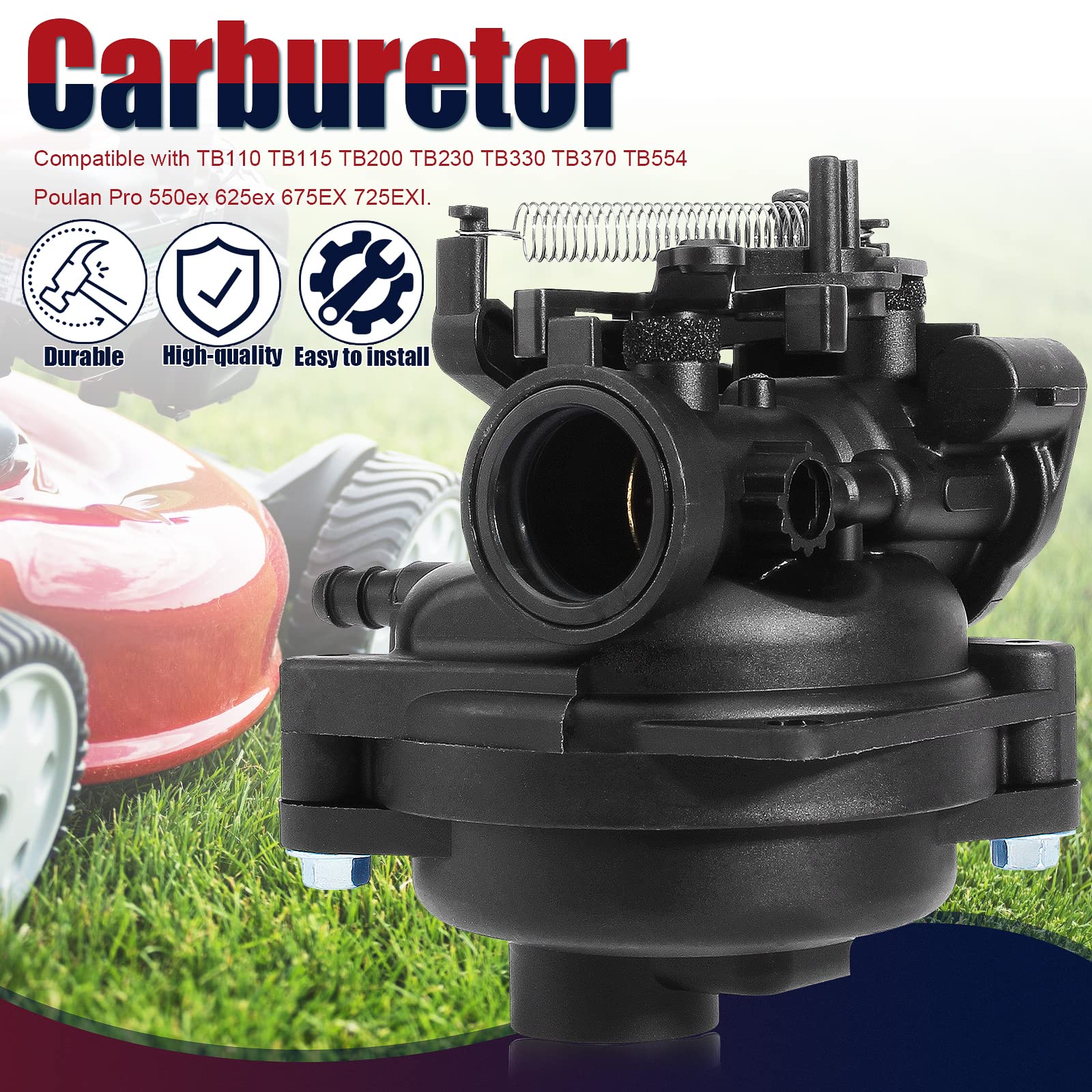 Liyyds 799584 Carburetor Kit Compatible With 592361 594057 594058 594529 Tb110 Tb115 Tb200 Tb230 Tb330 Tb370 Tb554 550Ex 625Ex 675Ex 725Exi Lawnmower