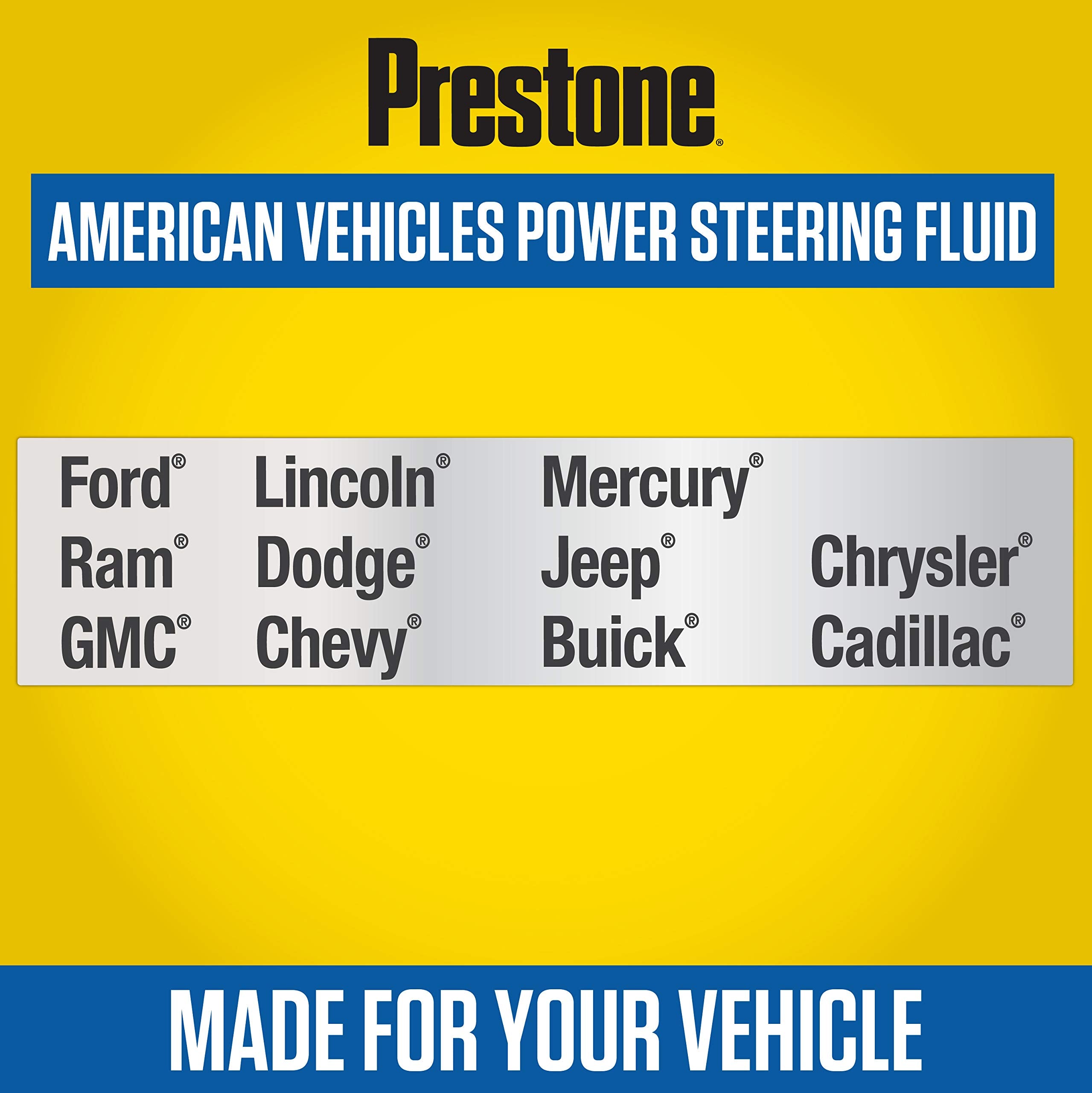 Prestone AS264 Full-Synthetic Power Steering Fluid for American Vehicles, 12 fl. oz.