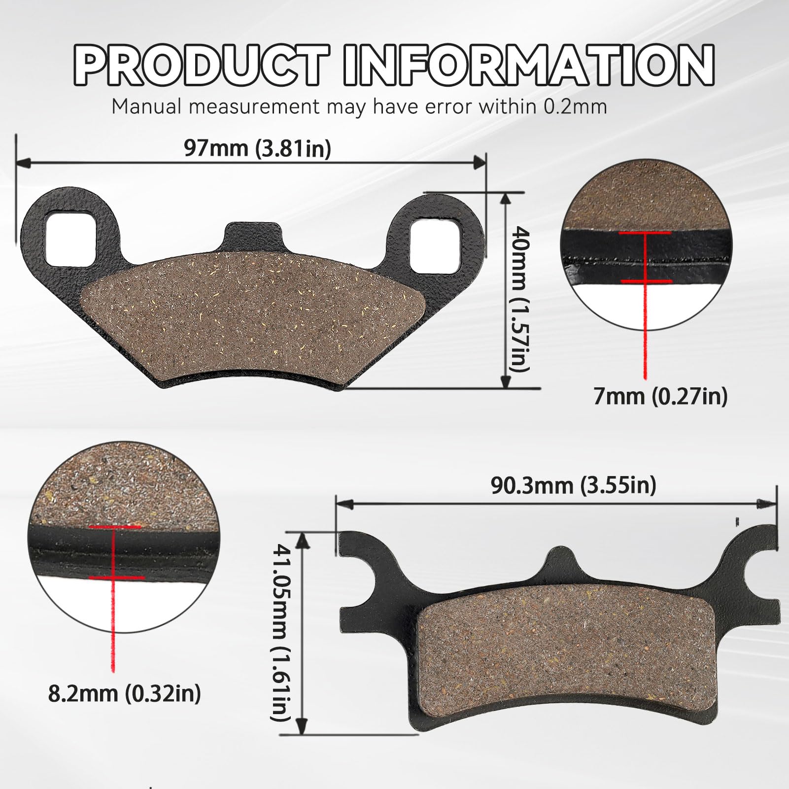 Front Rear Brake Pads For Polaris Sportsman 450 500 700 800 4X4 Scrambler 500 400 Trail Blazer 250 330 Magnum 330 500 Trail Boss 330 Xpedition 325 4X4 Atv 2000-2014