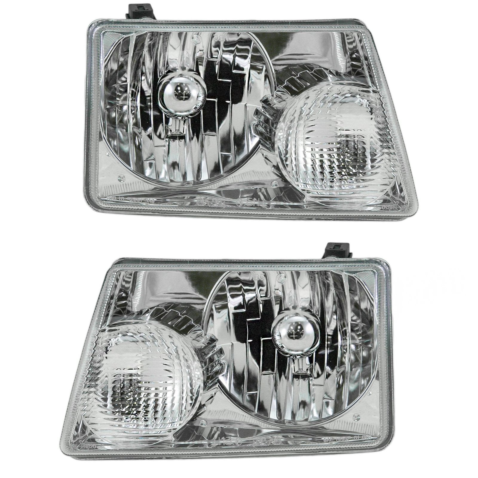 Trq Driver & Passenger Side Headlight Assembly Set Headlights Driver & Passenger Side Compatible With 2001-2011 Ford Ranger Fo25