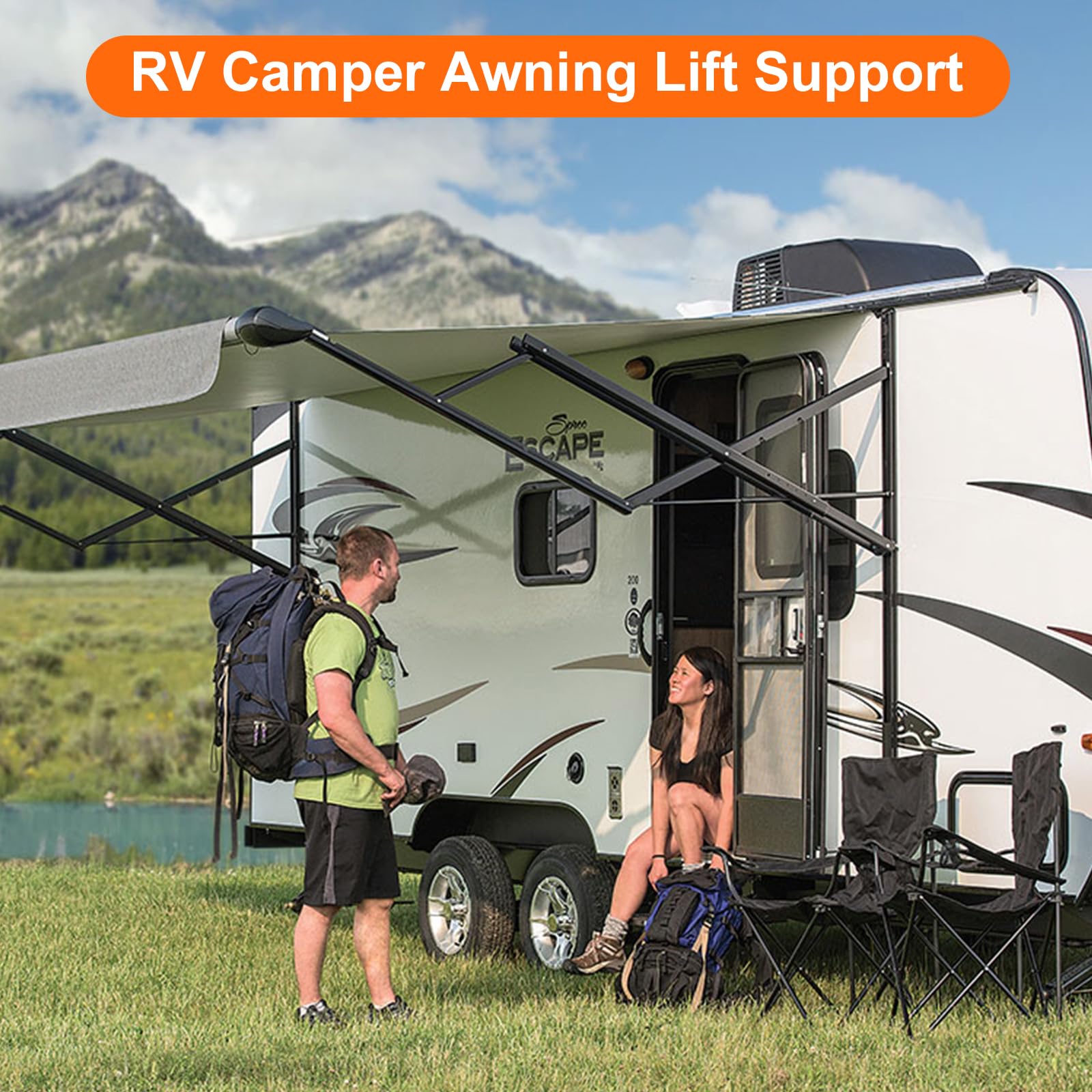 Euplokeer Qty (2) 24.3In 136Lb/605N Rv Awning Gas Shock Strut Lift Support Arm Compatible With 260282 C16-22528, 107316, 24934,