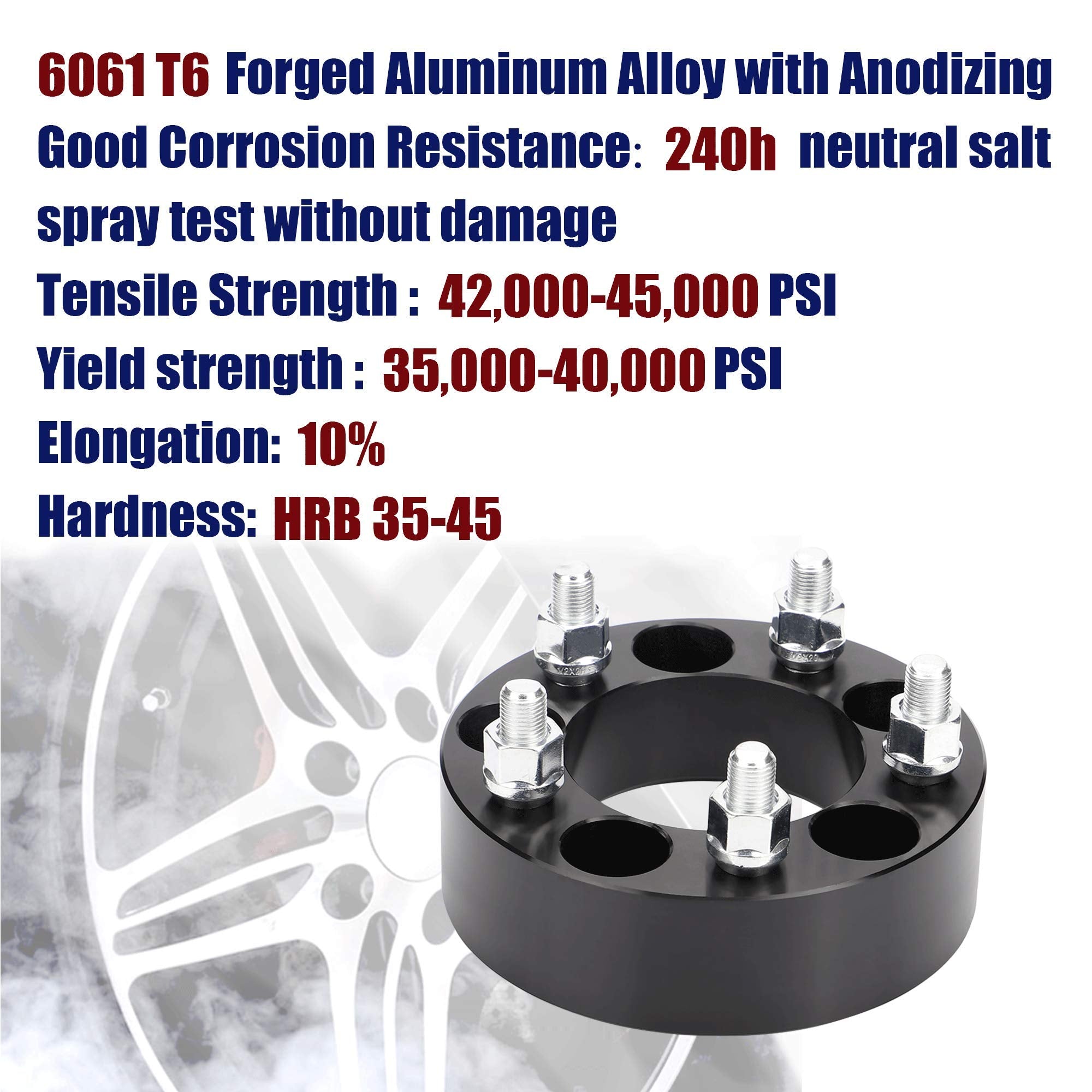 Flycle 5X4.5 To 5X4.5 Wheel Spacers For Tj Yj Xj Kj Kk Zj, 2 Inch 5X114.3Mm Wheel Spacer For Ranger Explorer Mustang Edge With 1/2-20 Studs