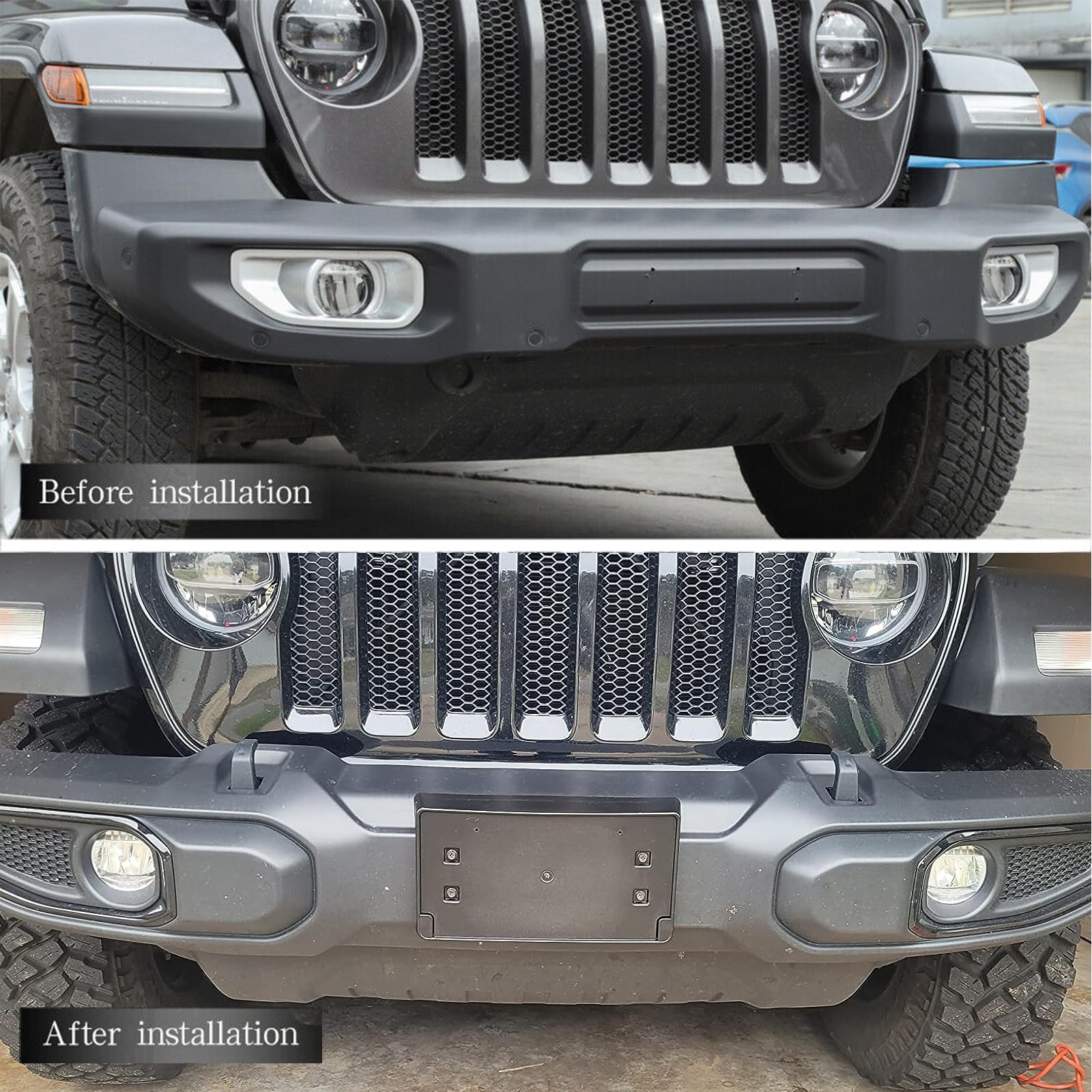 Front License Plate Frame Front Bumper License Plate Holder Mounting Bracket Cover For Jeep Wrangler Jl Jlu Gladiator Jt 2018-2024 (For Steel Bumper Only) Replace # 68295610Aa Ch1068150