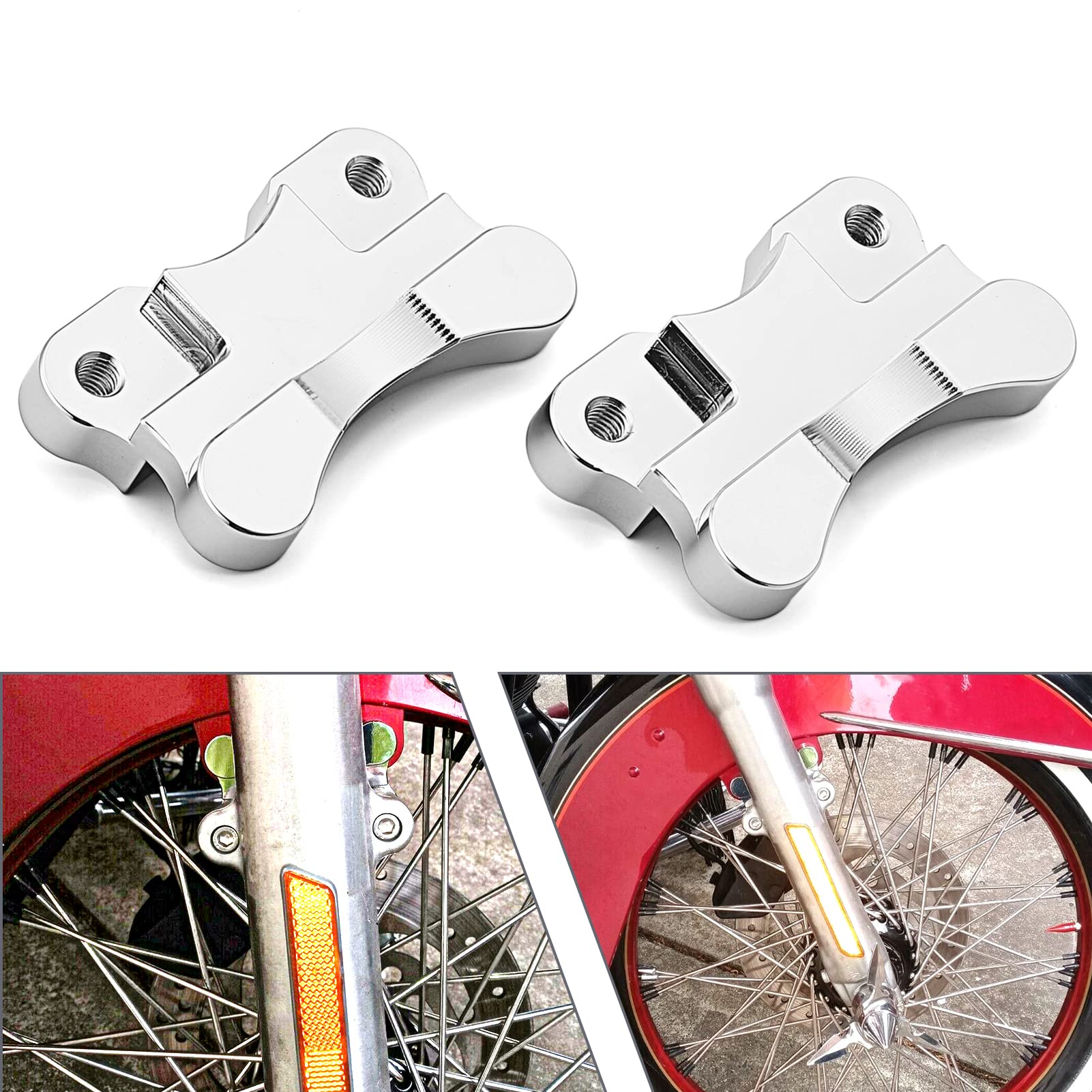 Mofun Softail Front Fender Spacer Relocator Riser Brackets Kit Compatible with 1986-2017 Harley Softail Fat Boy Deluxe Heritage