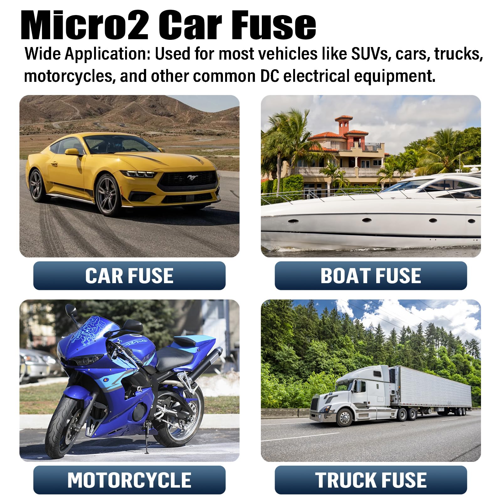 ALLECIN 20 Amp Micro2 Fuse 20Amp Micro 2 Car Fuses 20A Automotive APT ATR Blade Fusibles para Autos for RV Vehicle Truck Motorcy