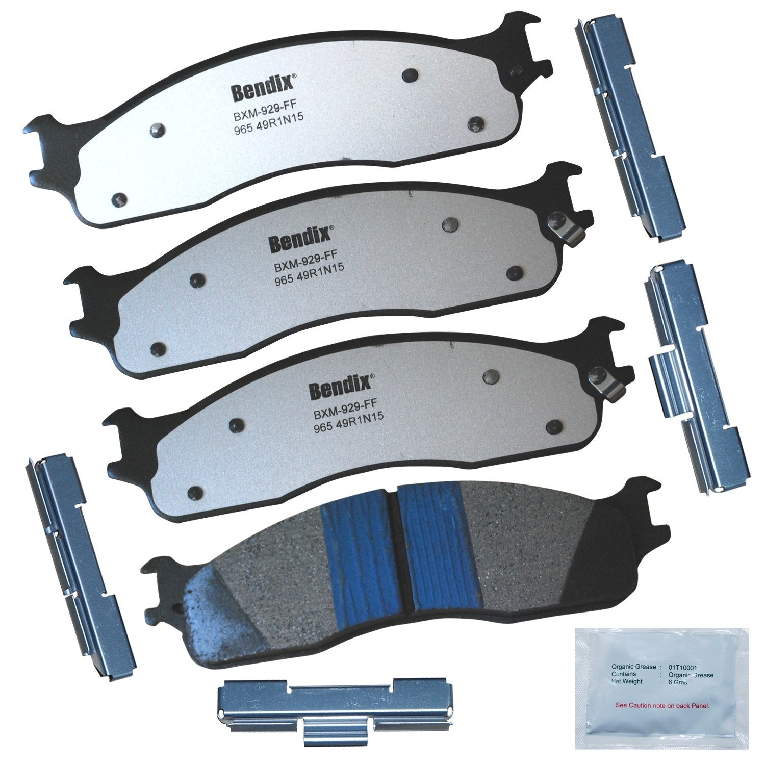 Bendix Fleet Metlok Mkd965Fm Semi-Metallic Front Brake Pads For Dodge Ram 1500 2008-2006, Ram 2500 2008-2003, Ram 3500 2008-2003